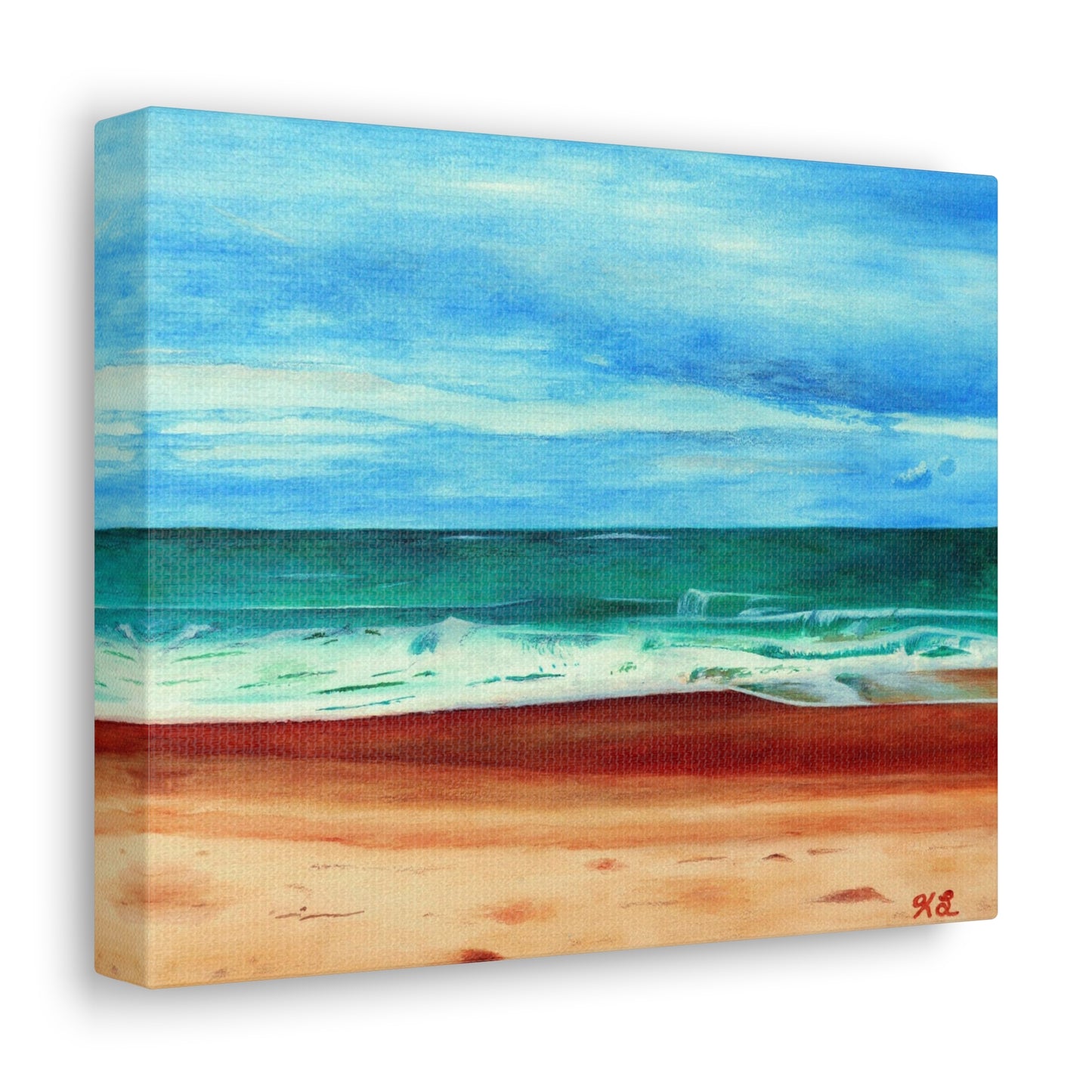 E. Dogwood Beach Access hand painted watercolor painting Canvas Gallery Wraps