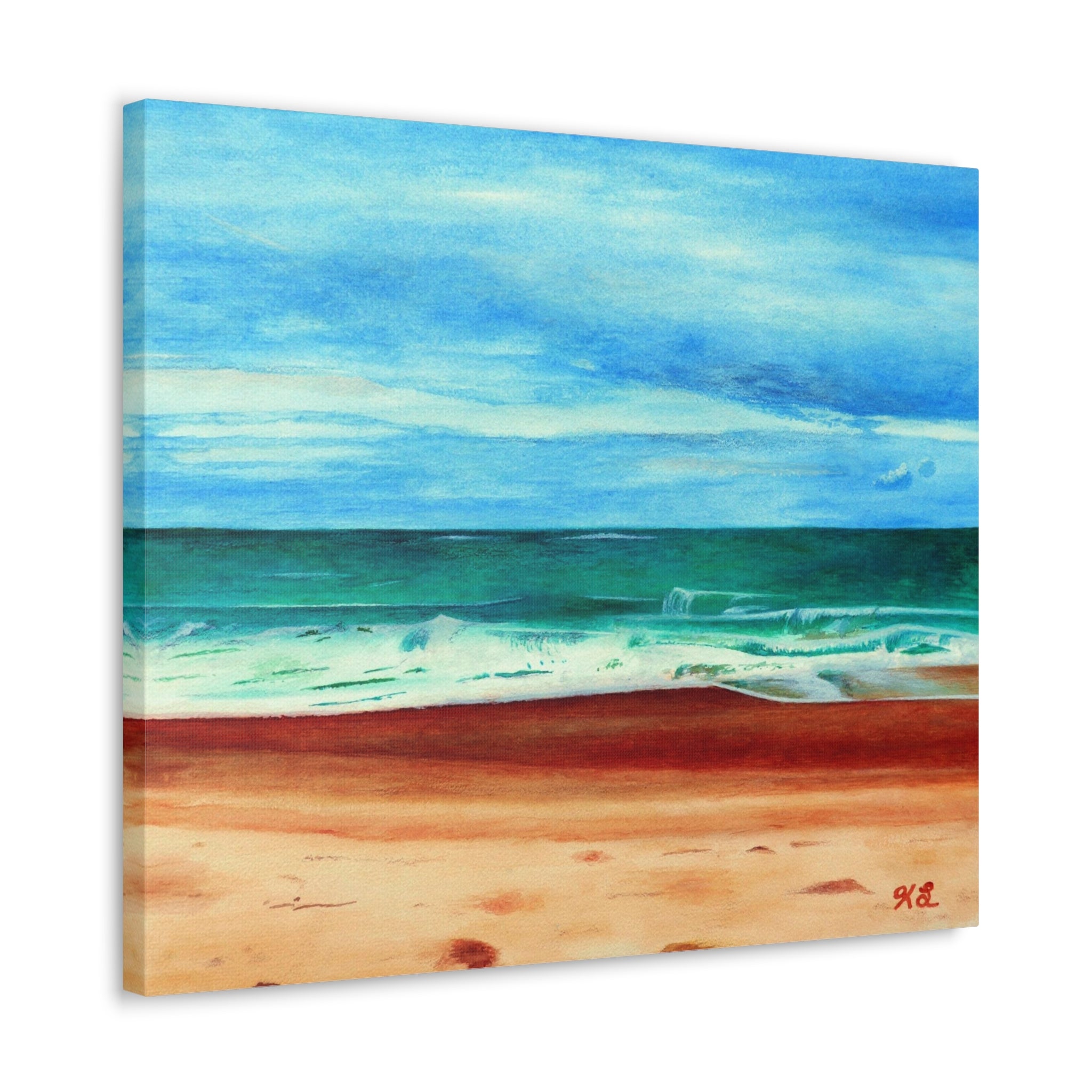 E. Dogwood Beach Access hand painted watercolor painting Canvas Gallery Wraps