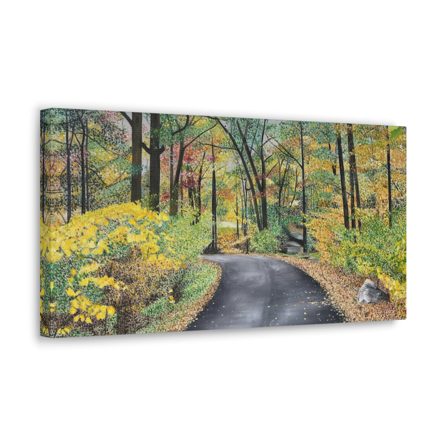 Lake Scranton Fall Walk Canvas Gallery Wraps