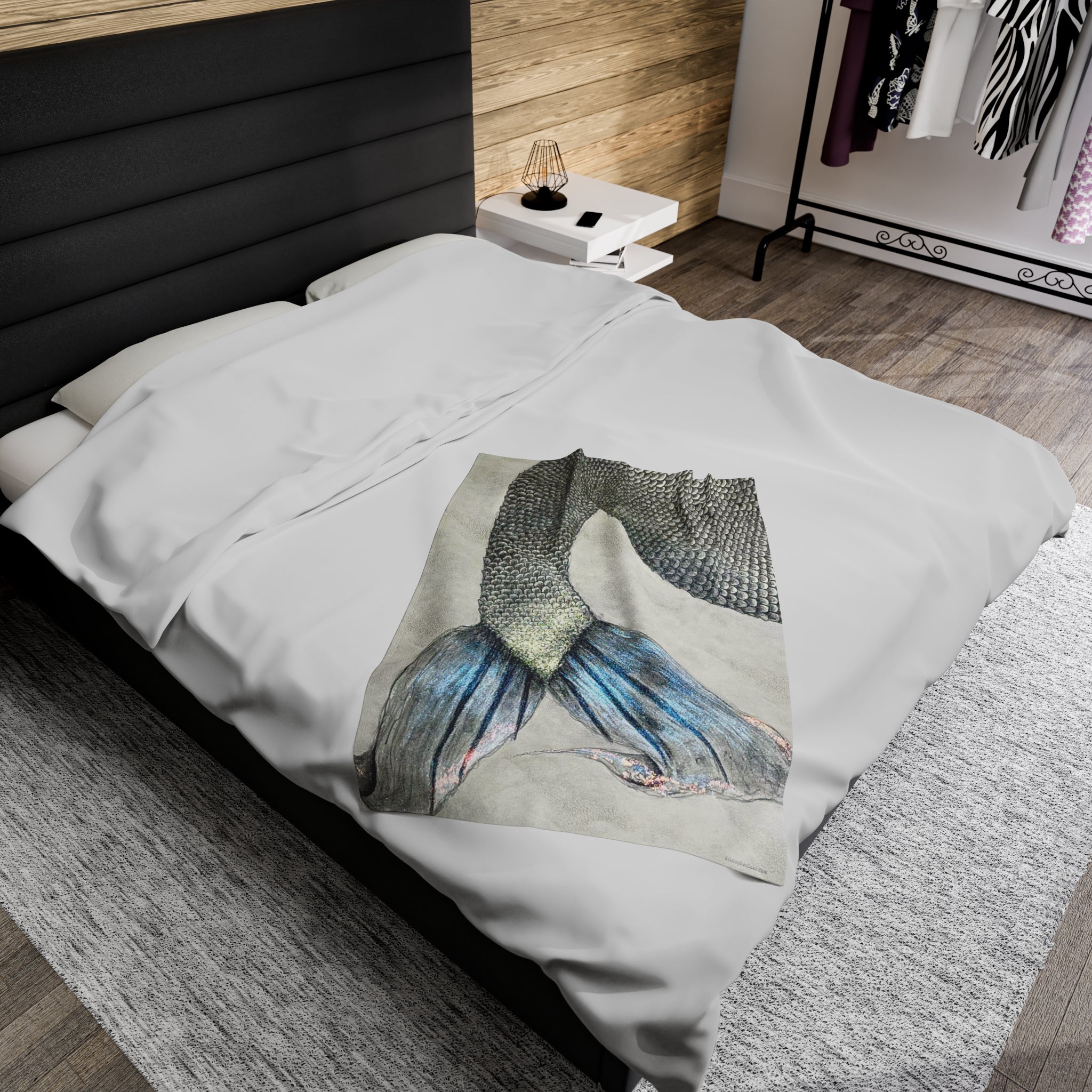 OBX Mermaid #1 Velveteen Plush Blanket