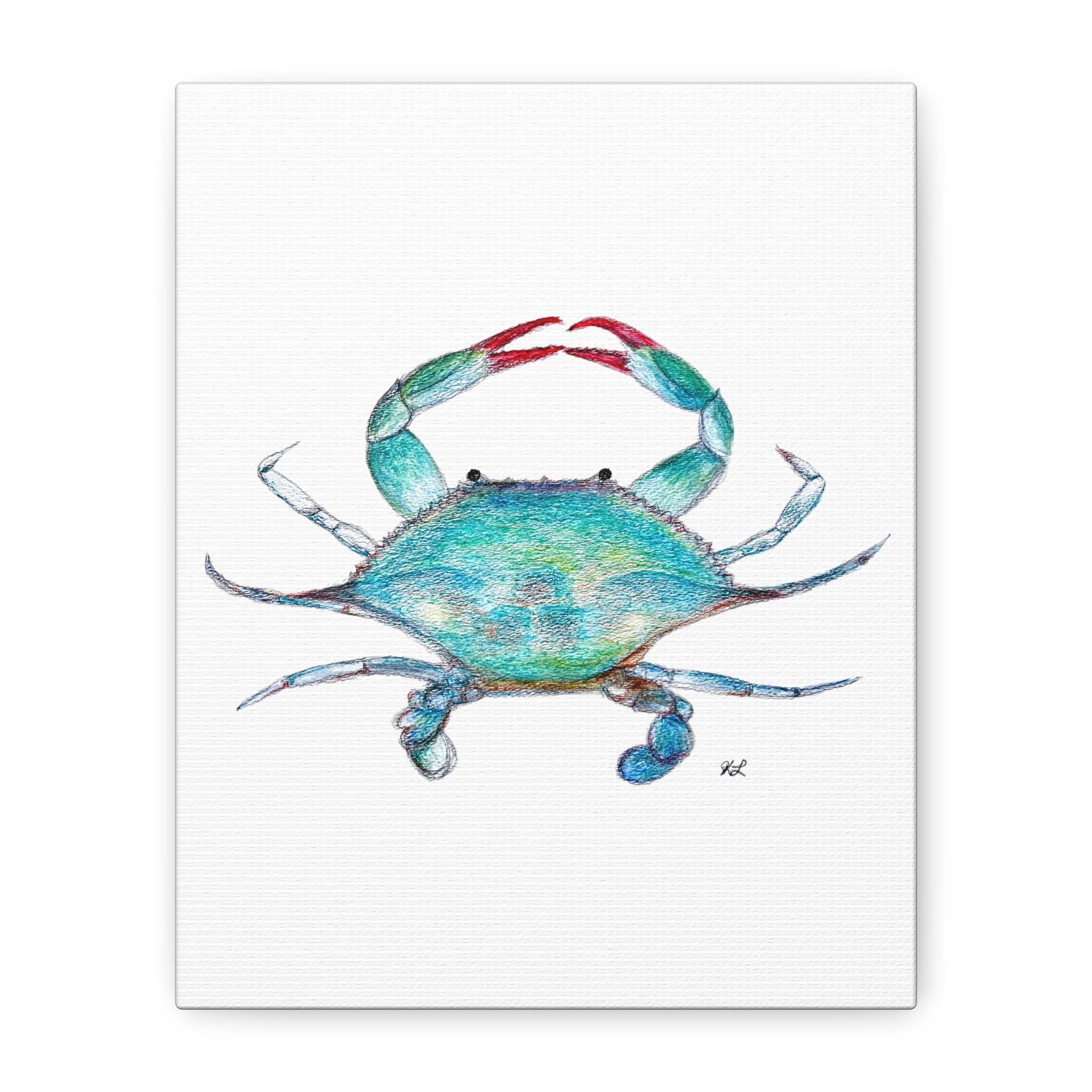 Blue Crab watercolor Canvas Print