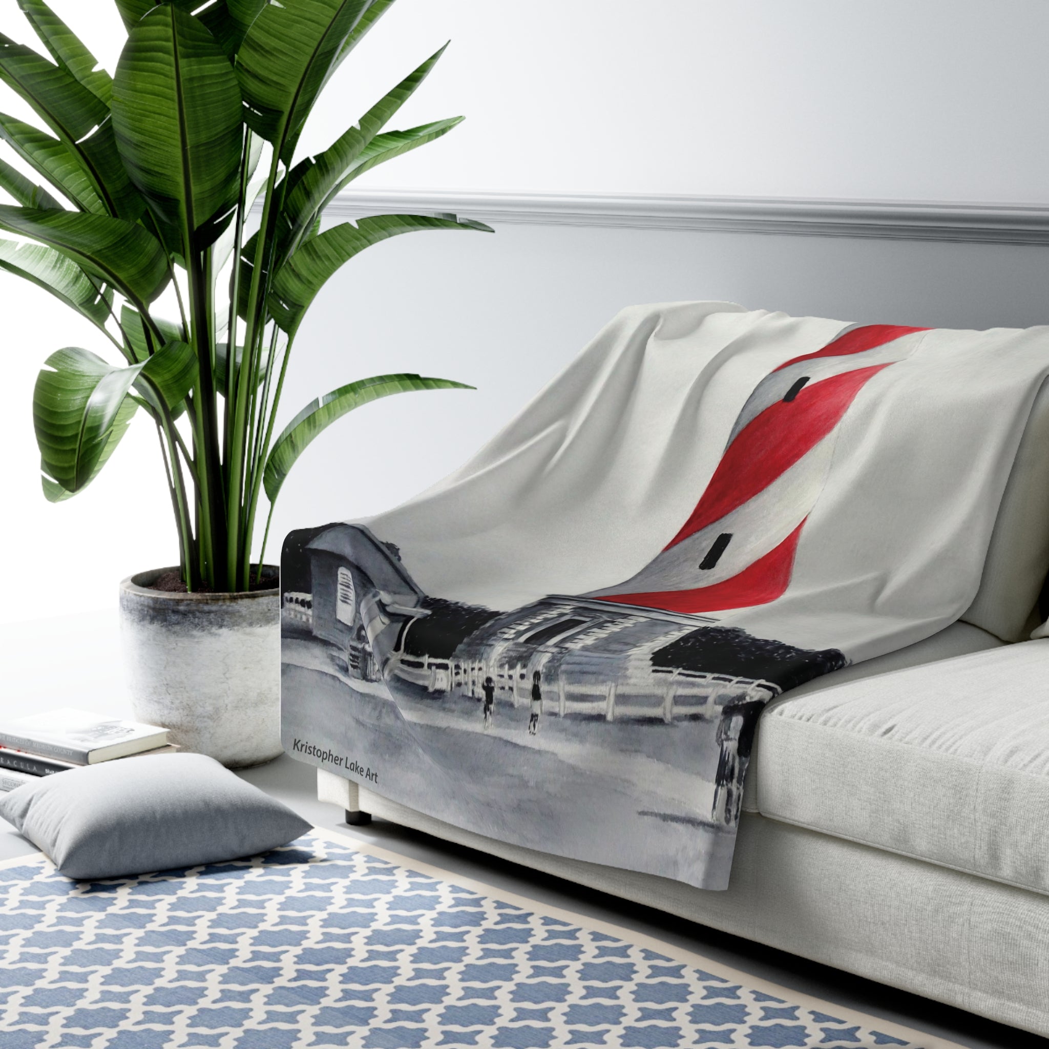 Hatteras Lighthouse Surreal Sherpa Fleece Blanket