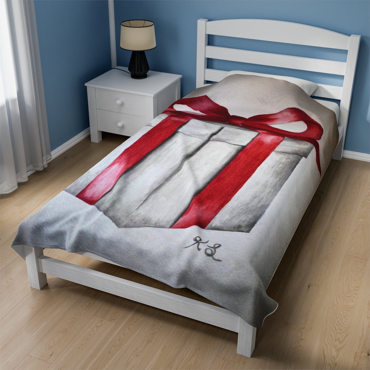 Present Watercolor Velveteen Plush Blanket