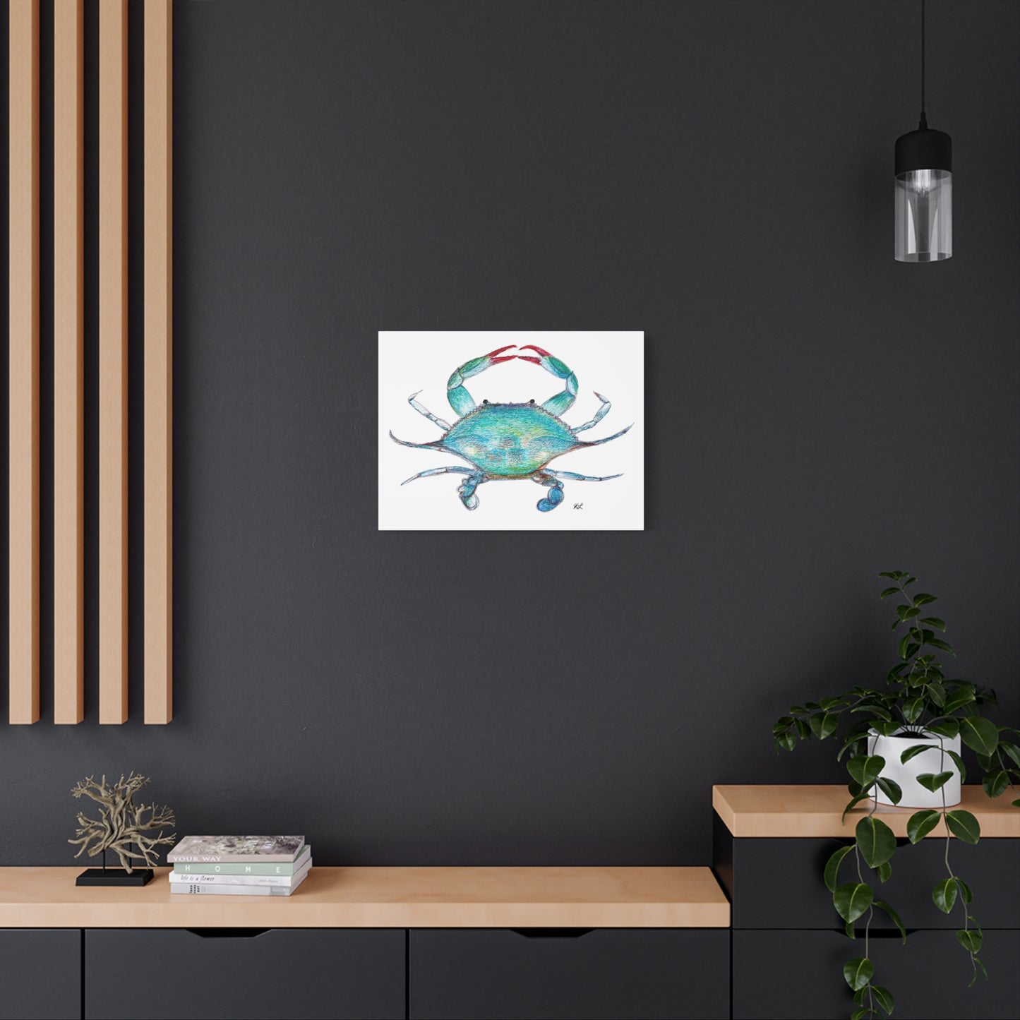 Blue Crab watercolor Canvas Print
