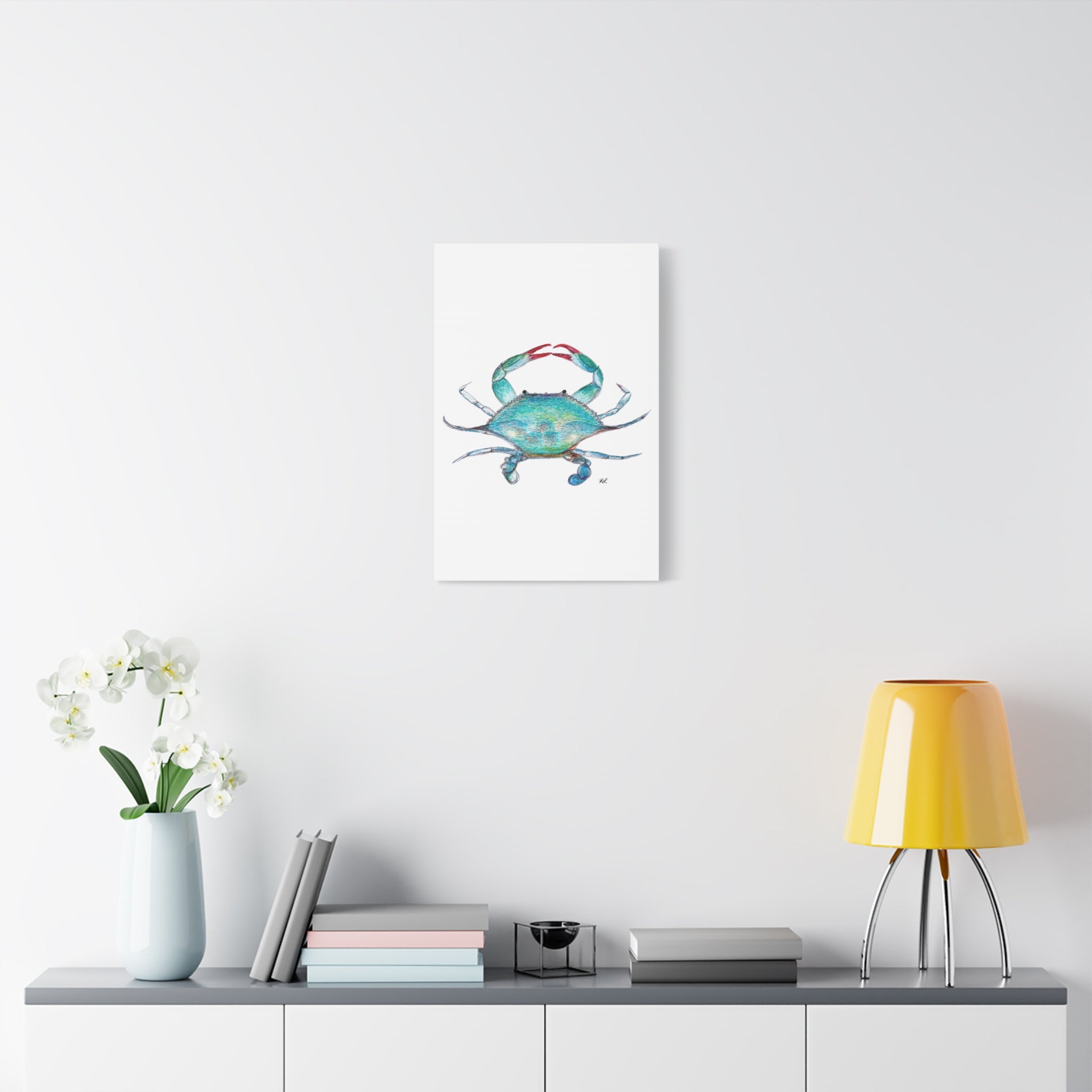 Blue Crab watercolor Canvas Print