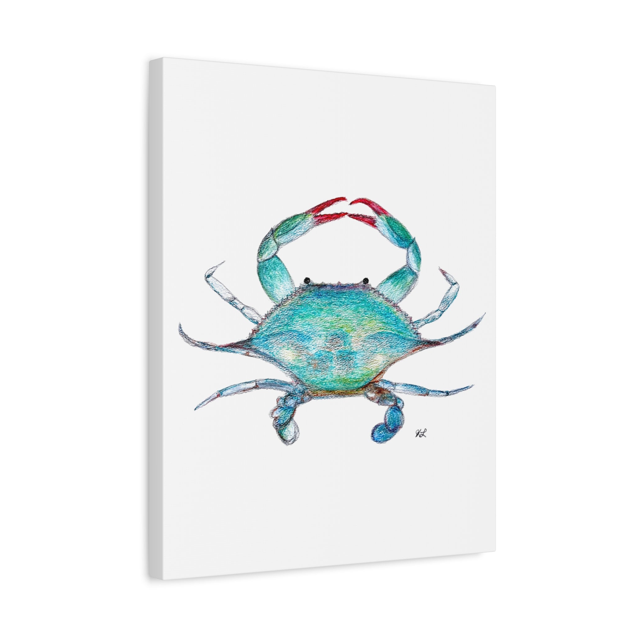Blue Crab watercolor Canvas Print