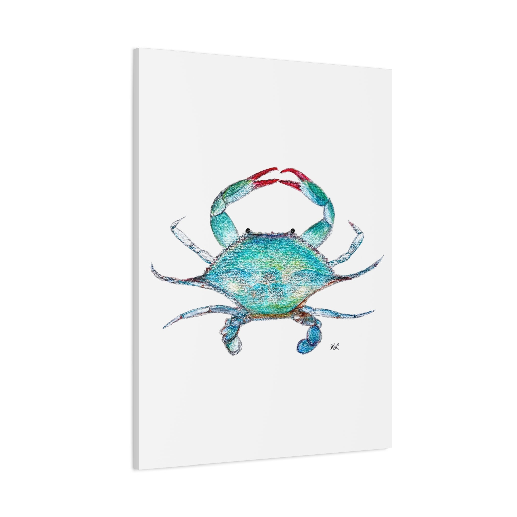 Blue Crab watercolor Canvas Print