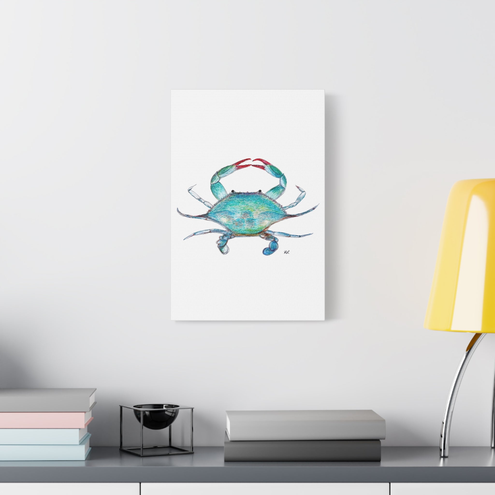 Blue Crab watercolor Canvas Print