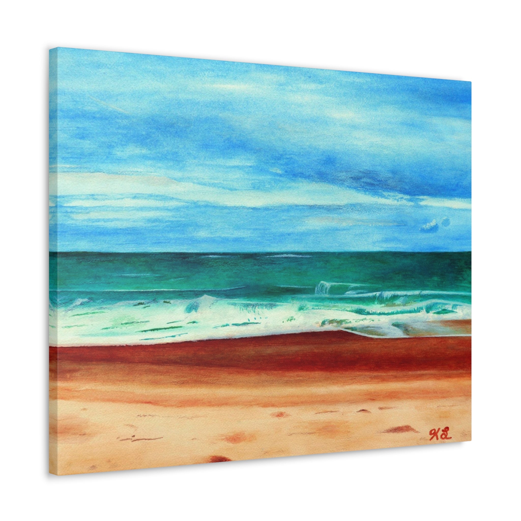 E. Dogwood Beach Access hand painted watercolor painting Canvas Gallery Wraps