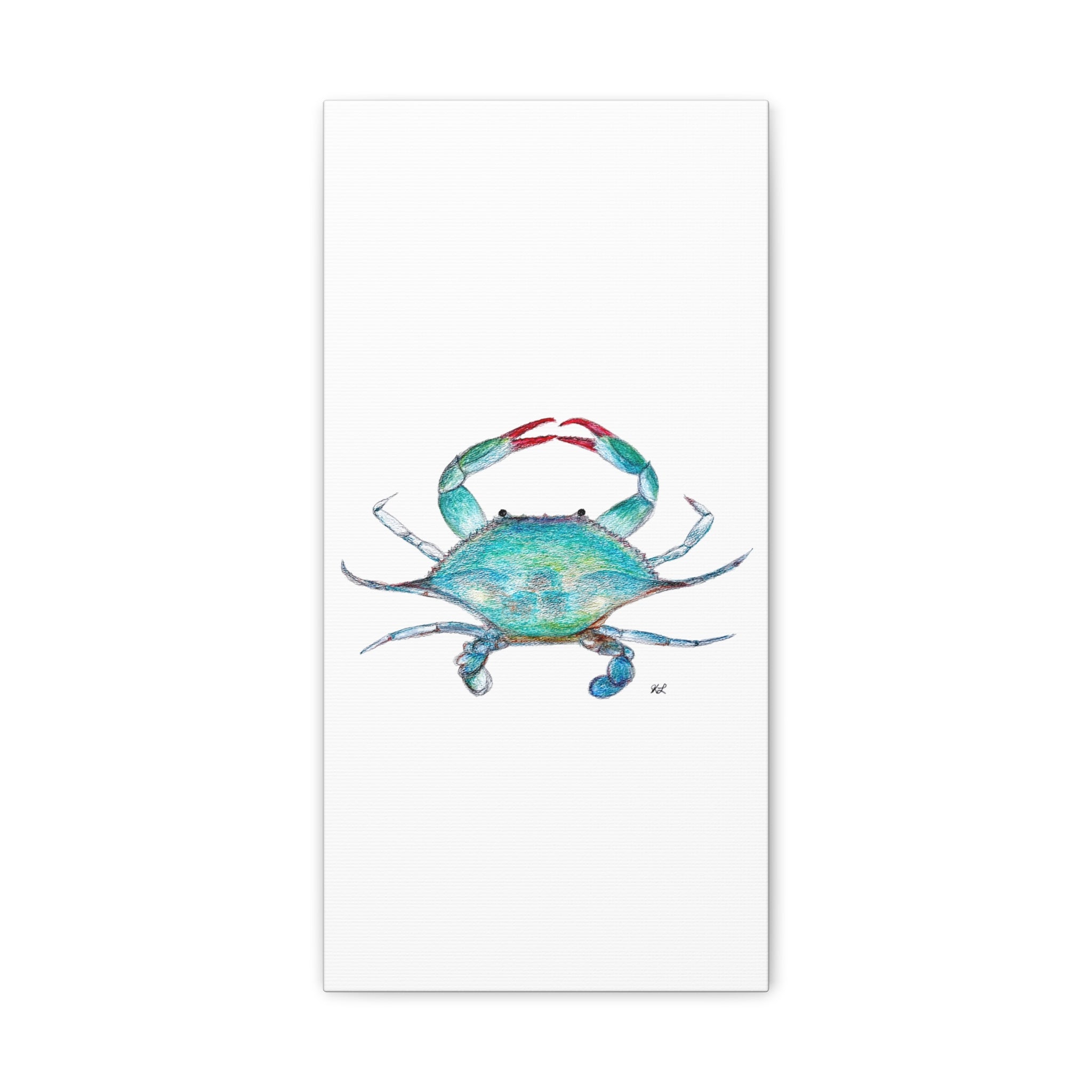 Blue Crab watercolor Canvas Print