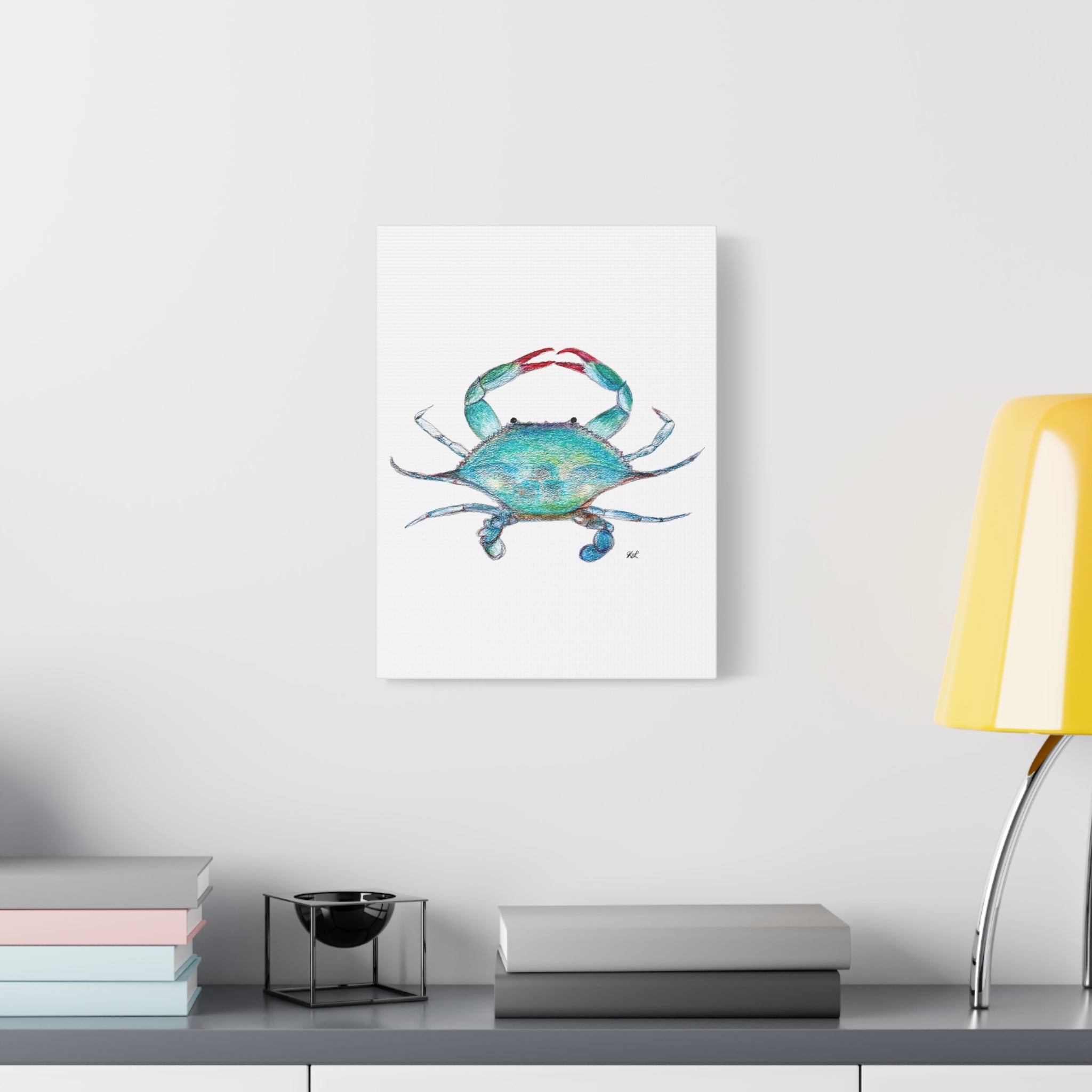 Blue Crab watercolor Canvas Print