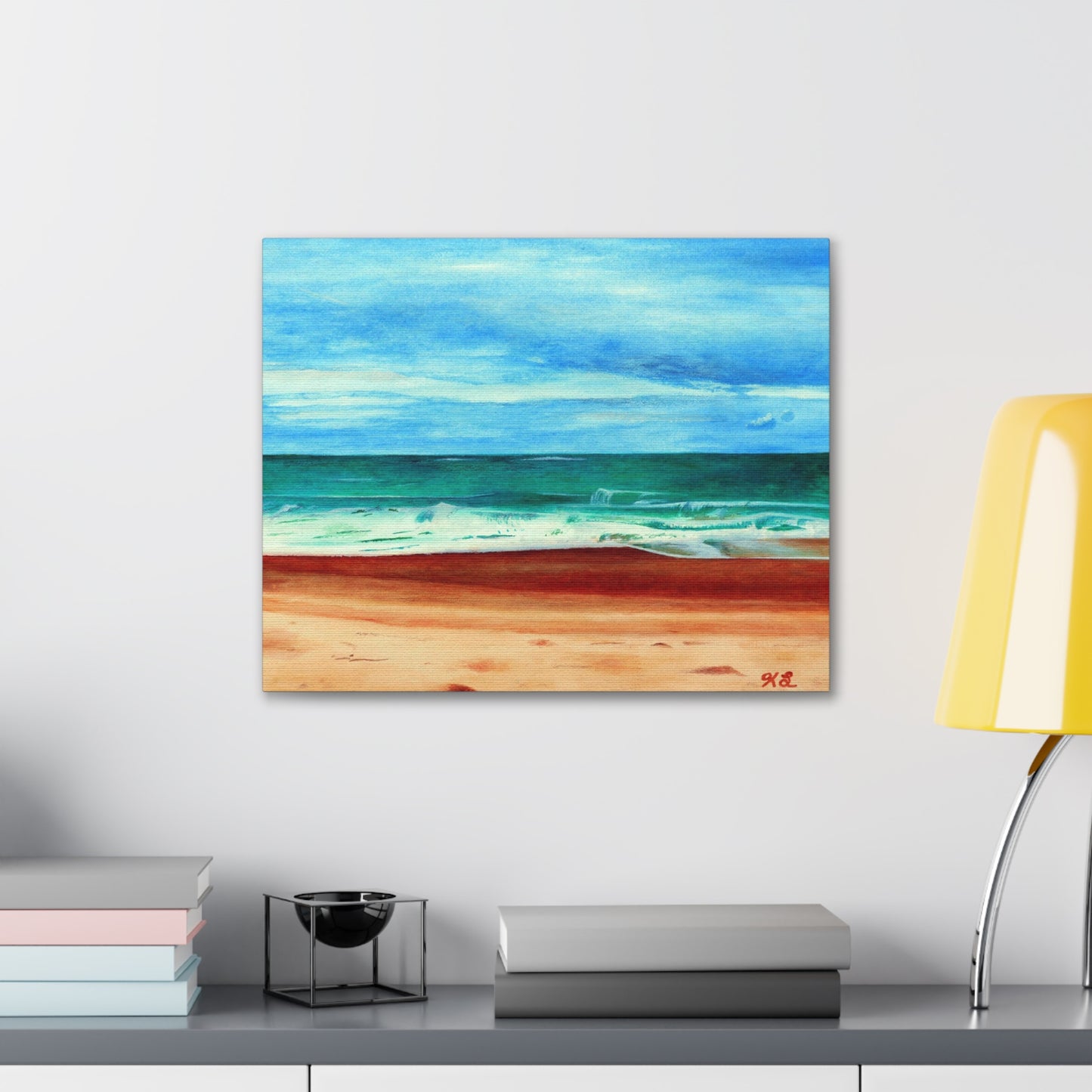 E. Dogwood Beach Access hand painted watercolor painting Canvas Gallery Wraps
