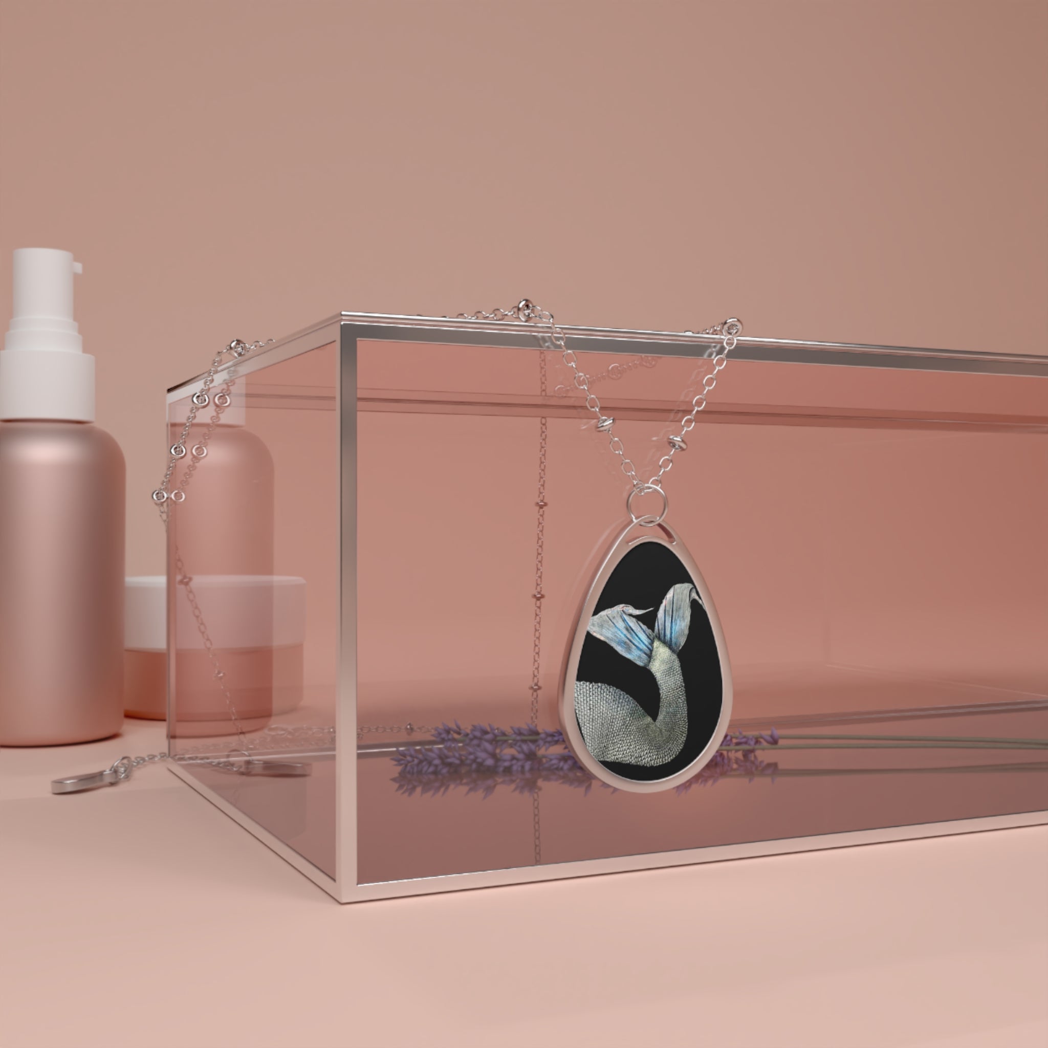 Mermaid Tail Oval Necklace