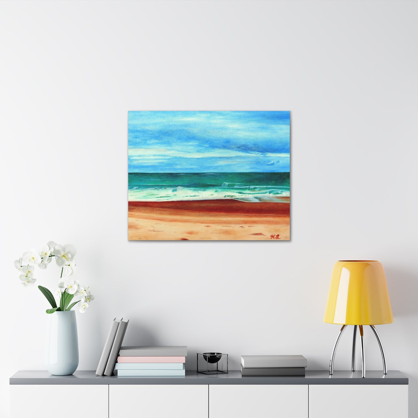 E. Dogwood Beach Access hand painted watercolor painting Canvas Gallery Wraps
