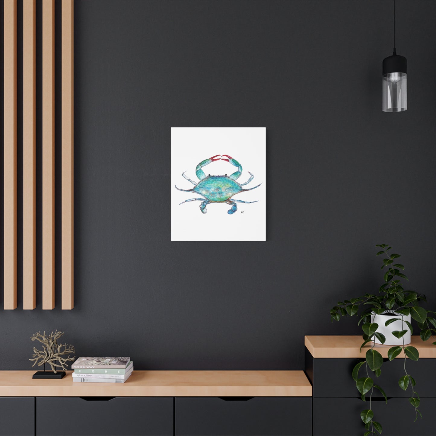 Blue Crab watercolor Canvas Print