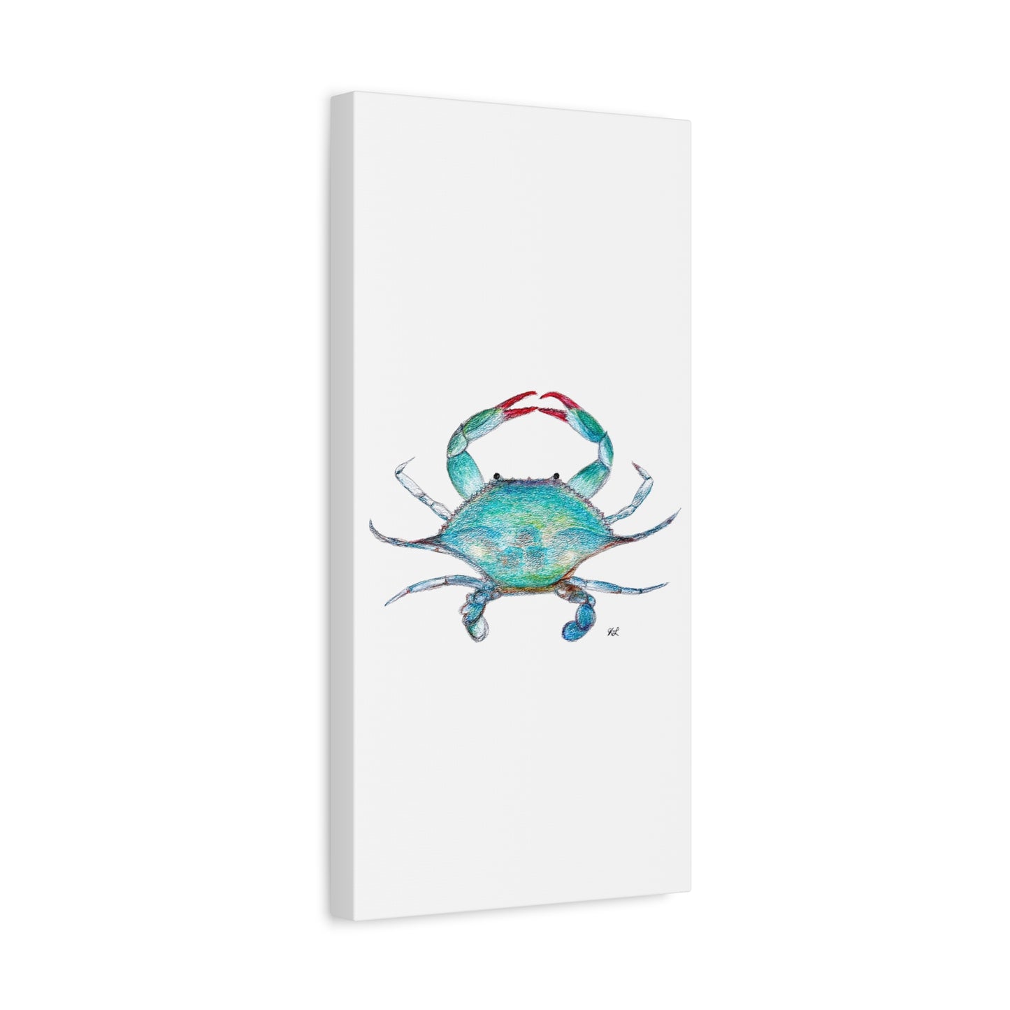 Blue Crab watercolor Canvas Print