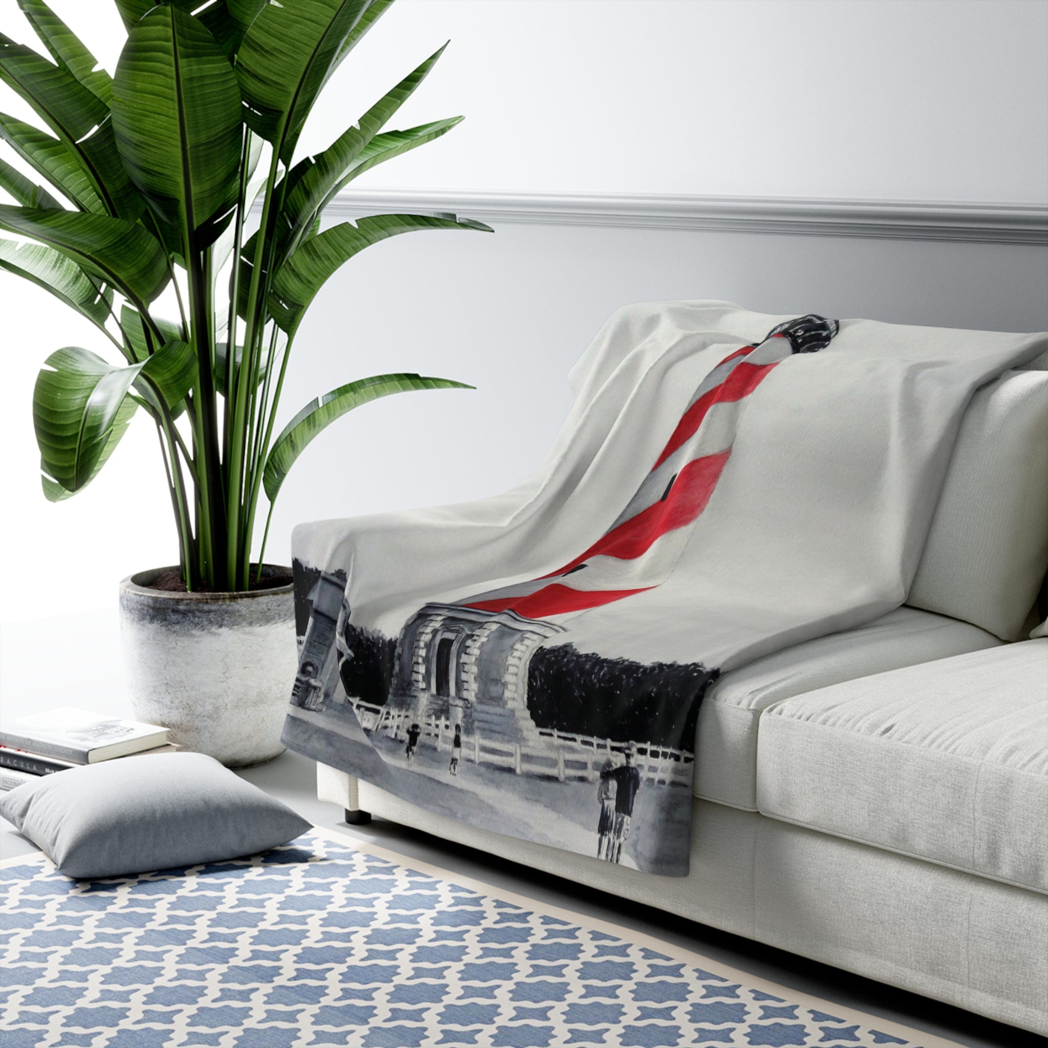 Hatteras Lighthouse Surreal Sherpa Fleece Blanket