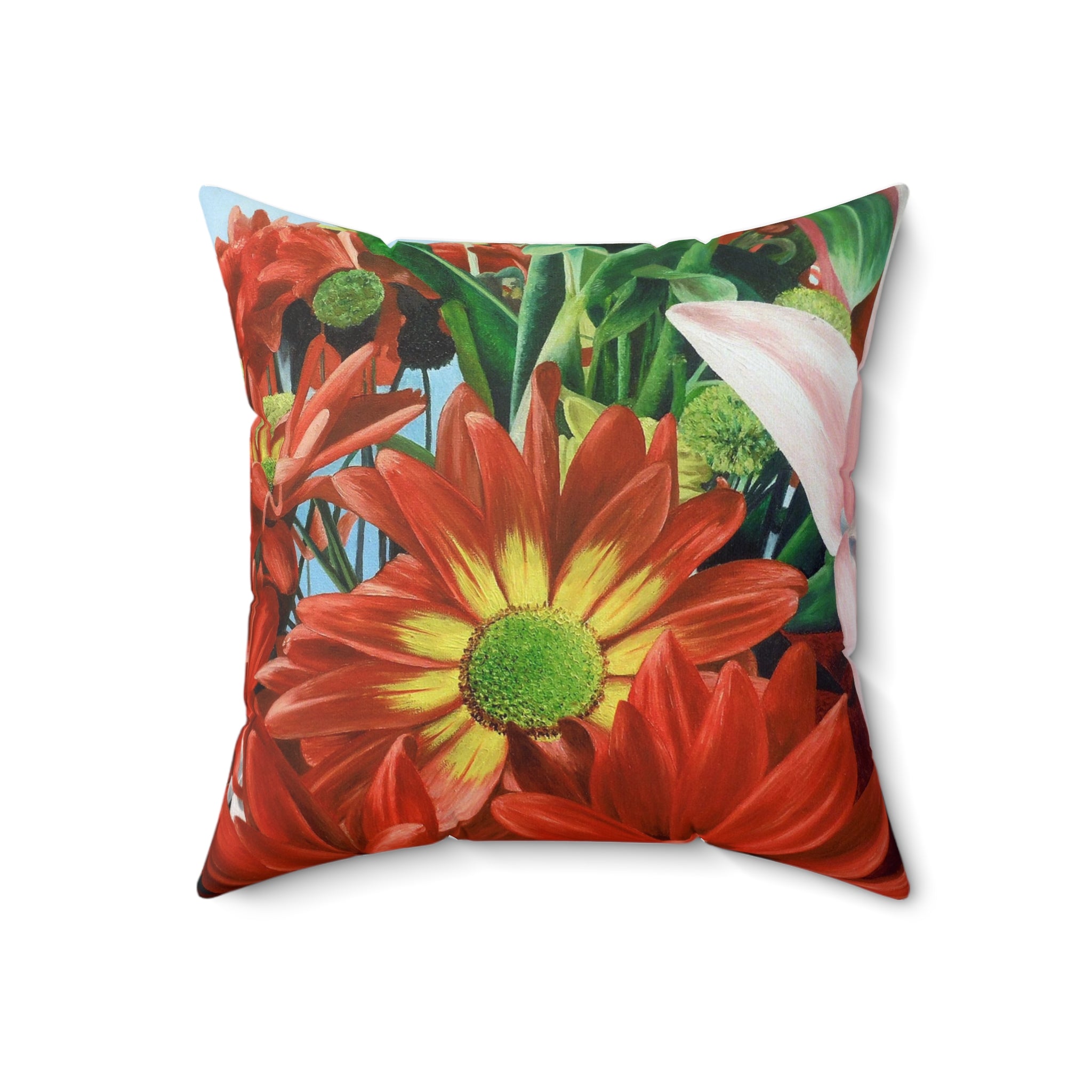 Bunch of Flowers oil painting Square Pillow
