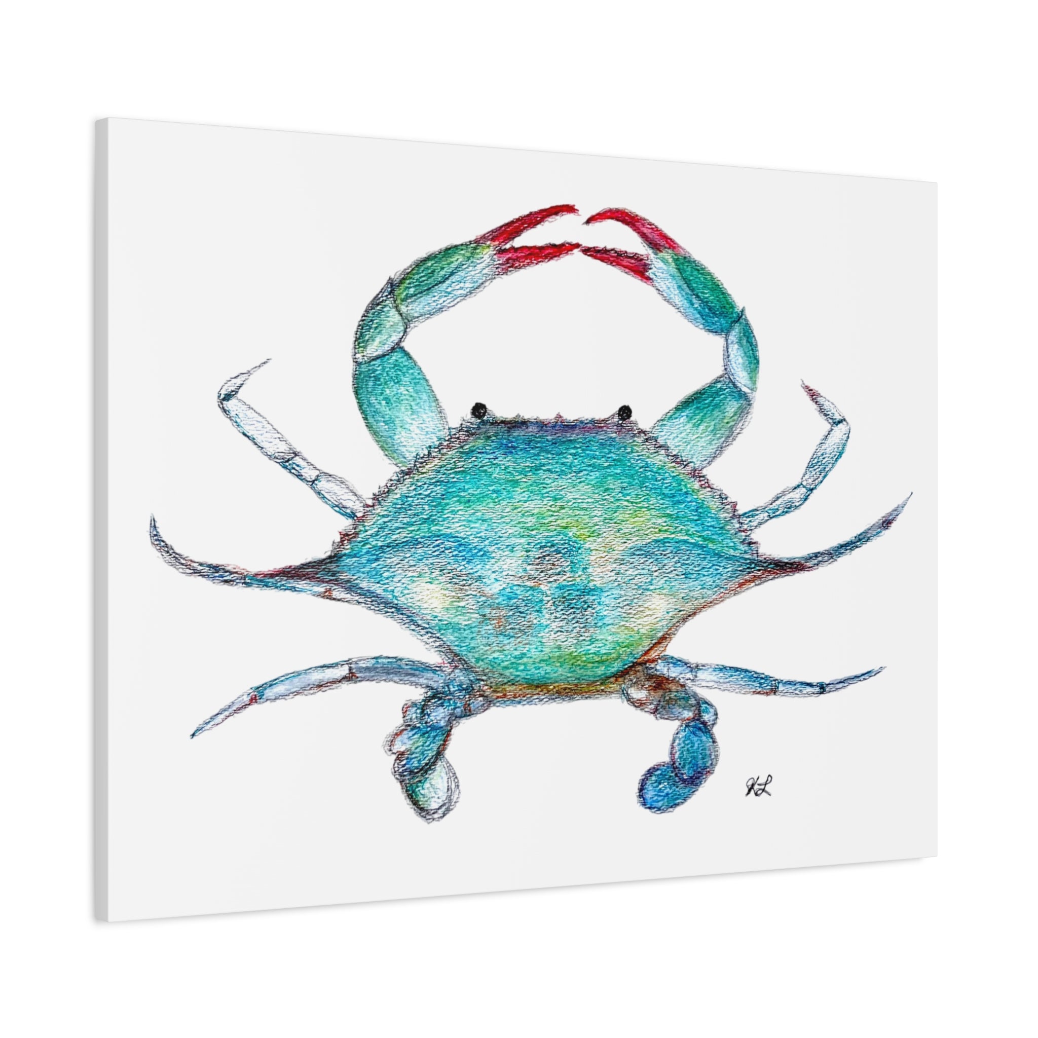 Blue Crab watercolor Canvas Print