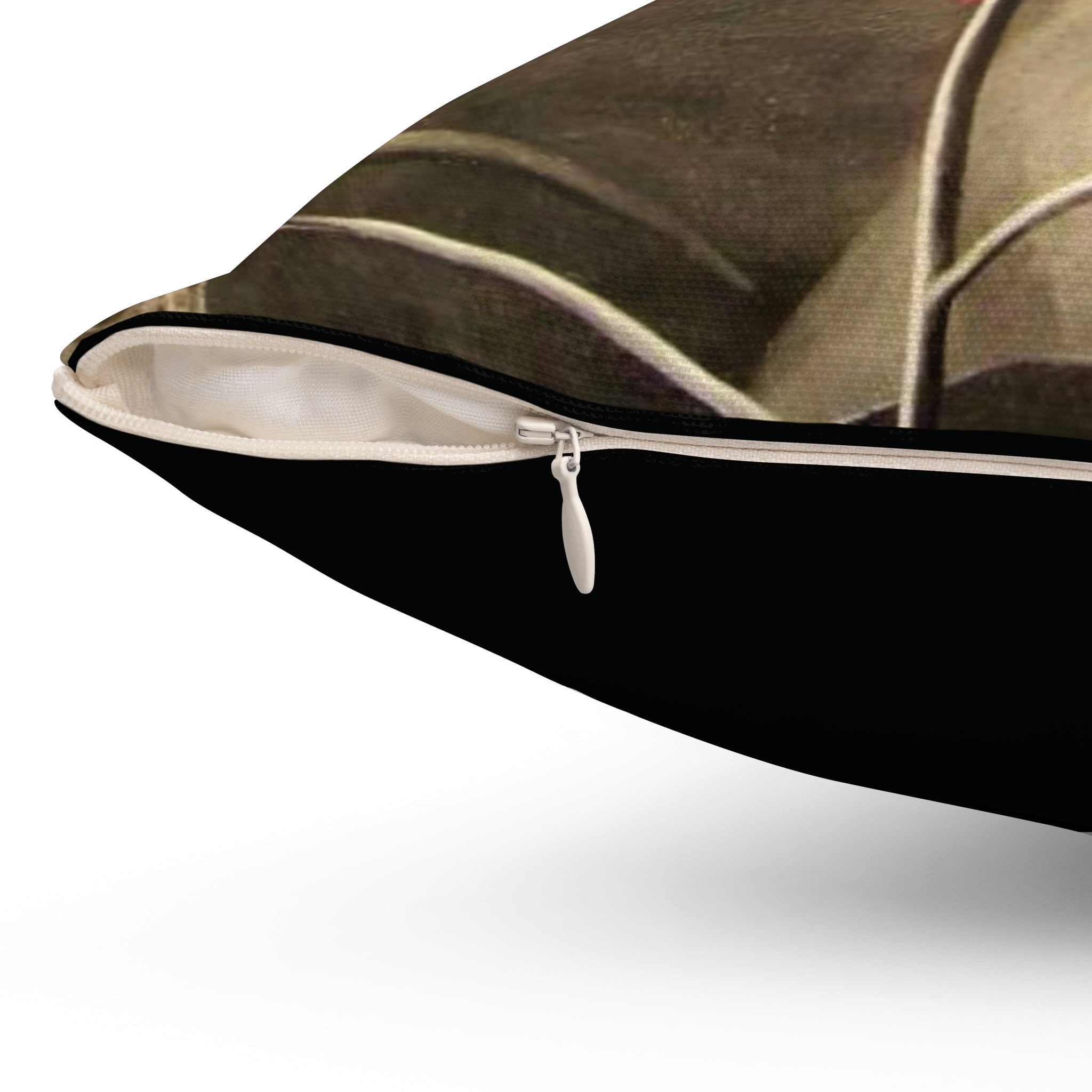 Red Flower oil painting Square Pillow