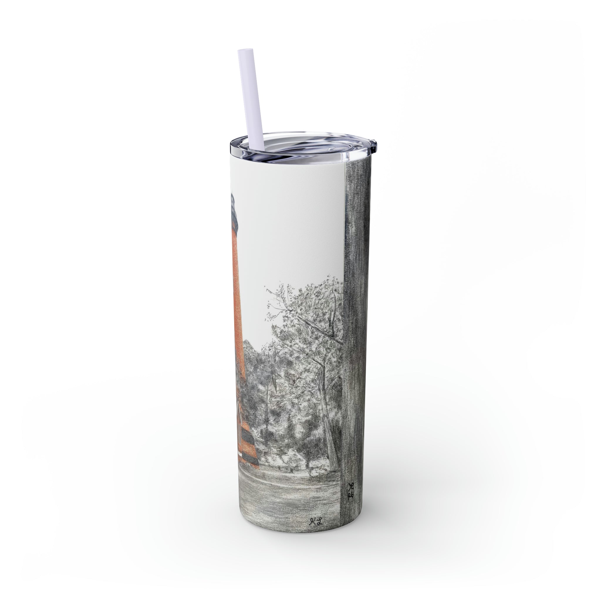 Currituck Lighthouse Skinny Tumbler with Straw, 20oz