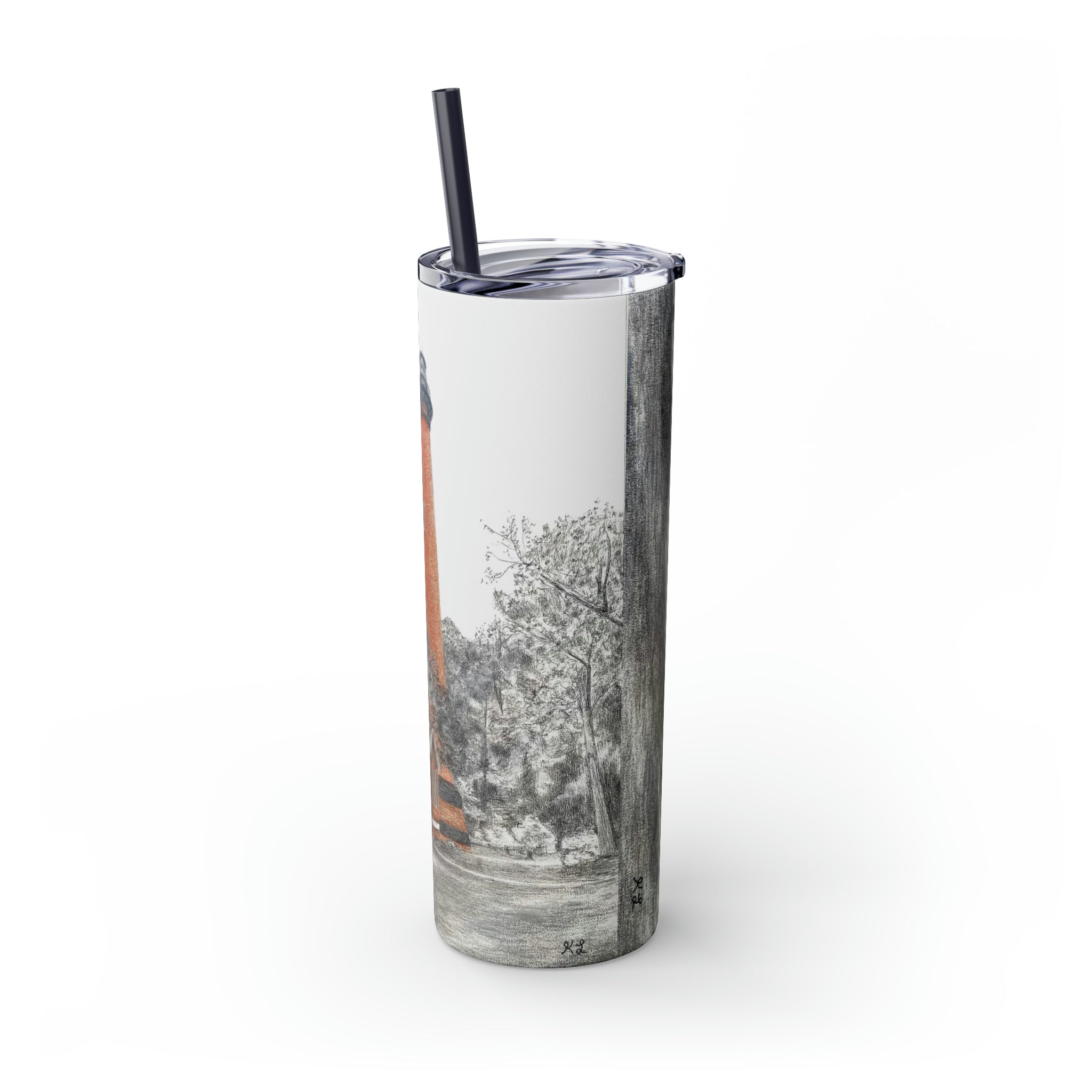 Currituck Lighthouse Skinny Tumbler with Straw, 20oz