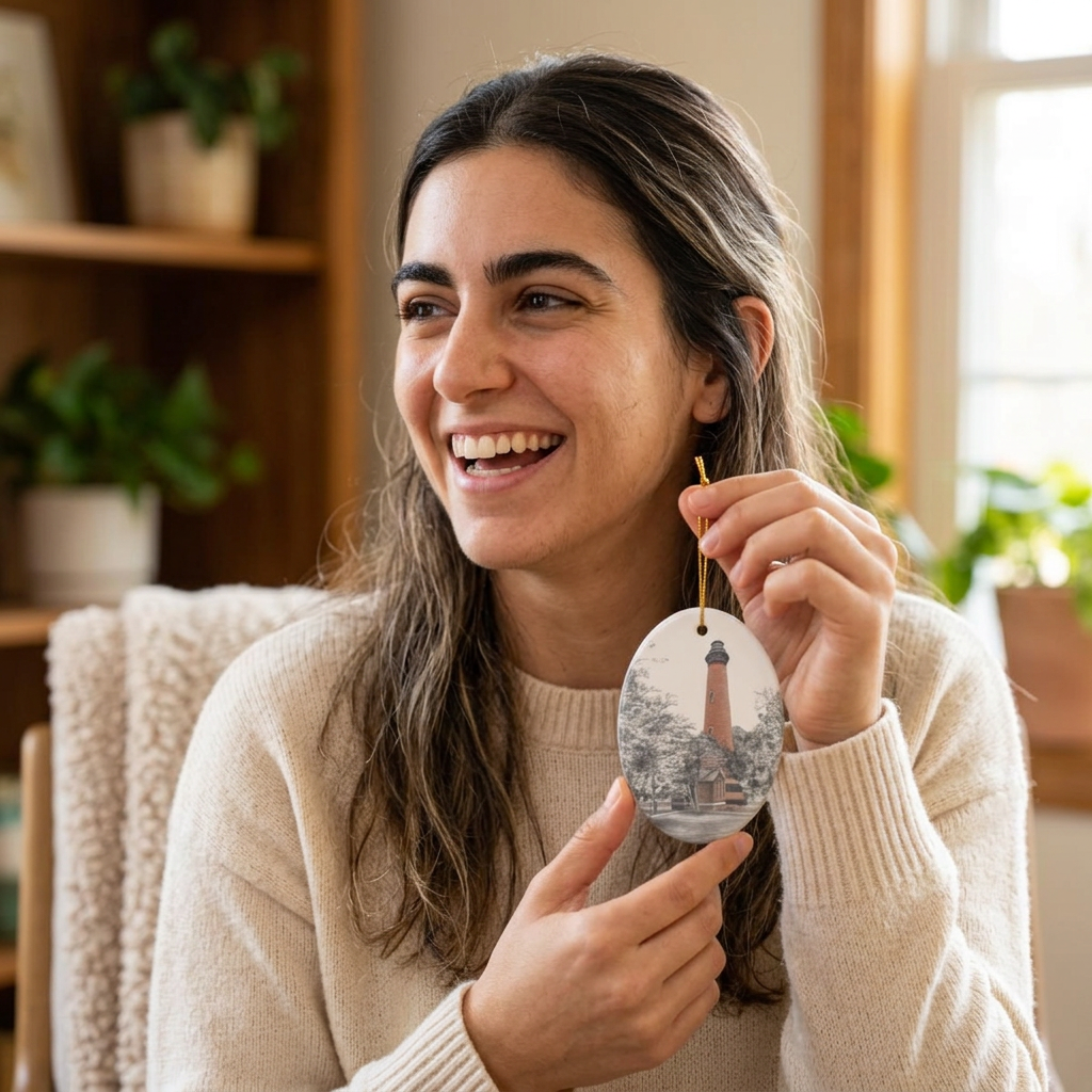 Currituck Lighthouse Ceramic Ornament, Signature Collection