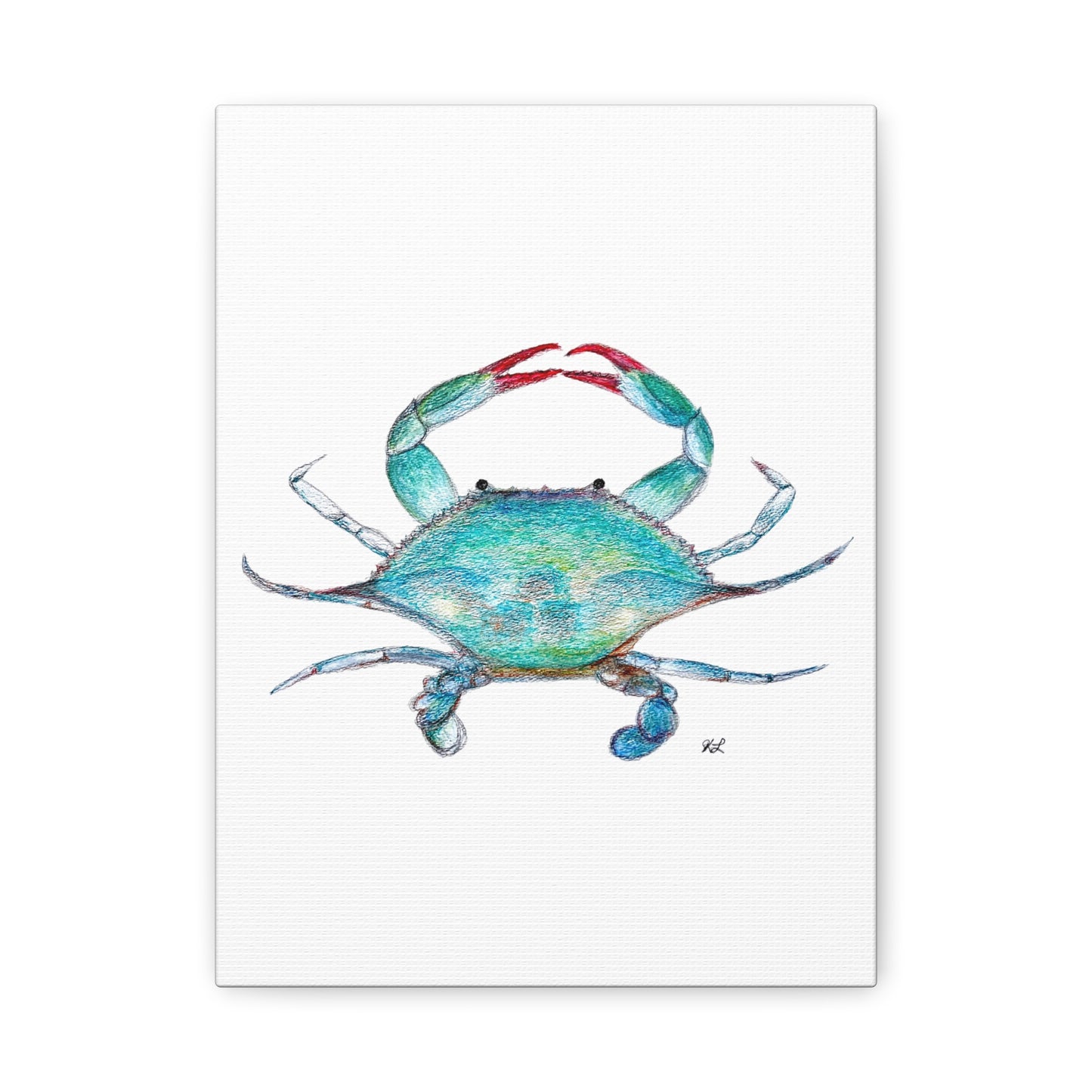 Blue Crab watercolor Canvas Print