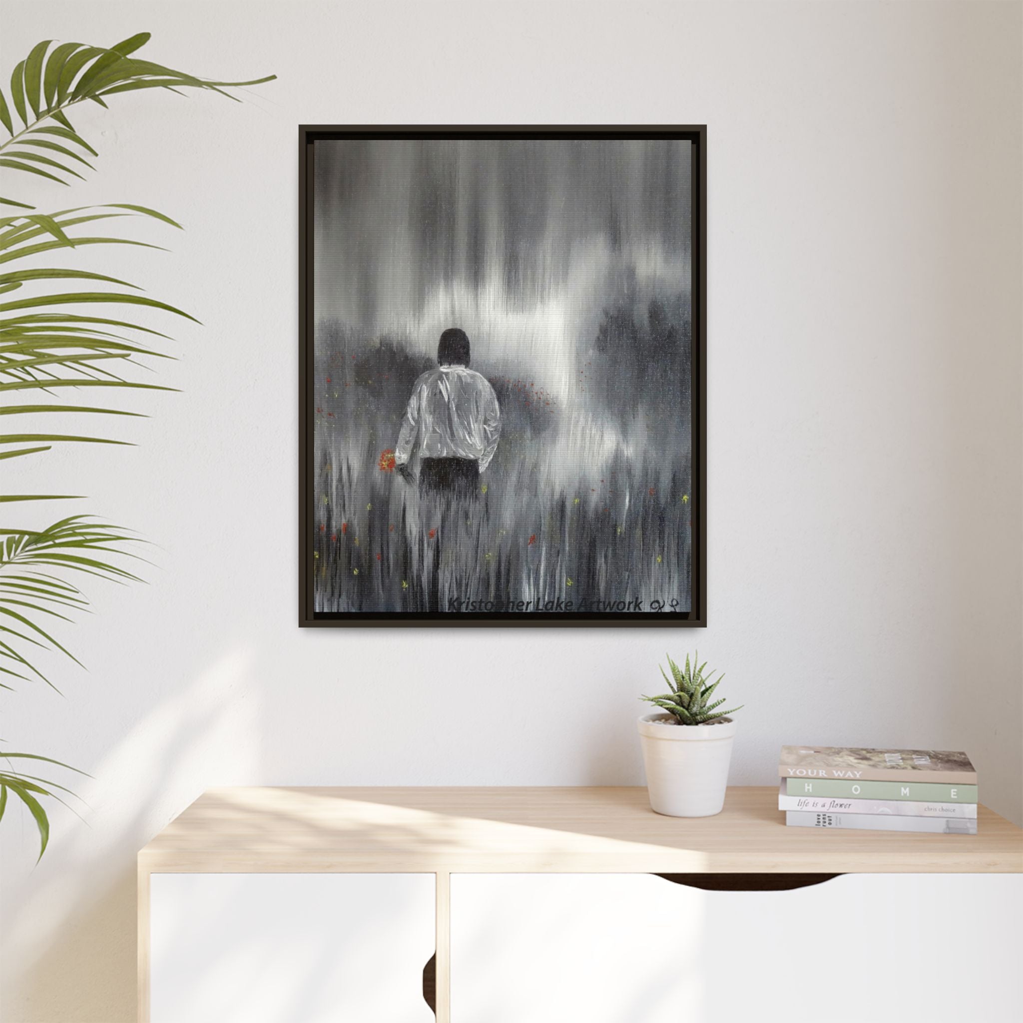 Dreamer painting Matte Canvas, Framed (Multi-color)