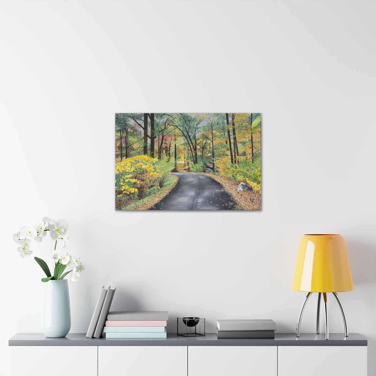 Lake Scranton Fall Walk Canvas Gallery Wraps