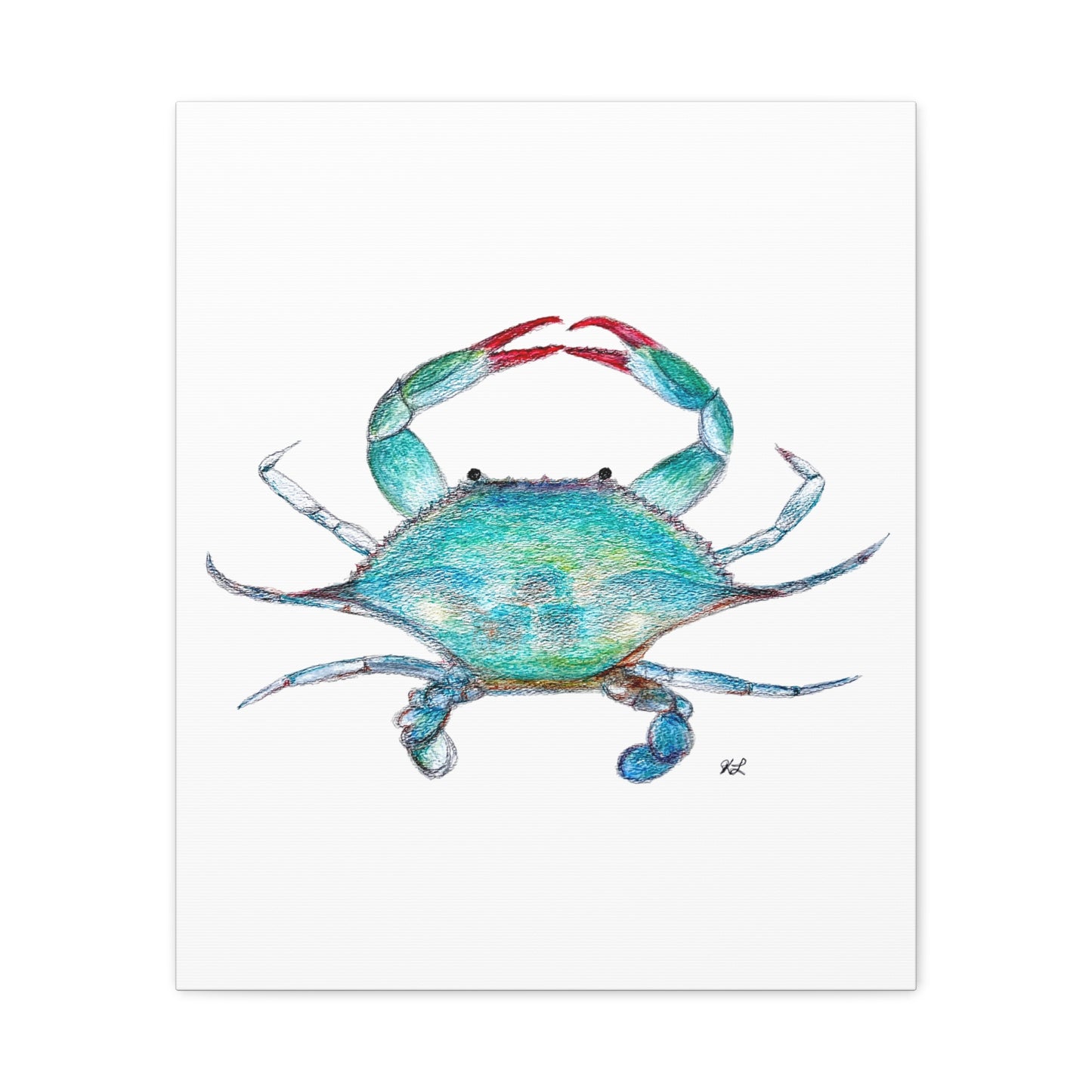 Blue Crab watercolor Canvas Print