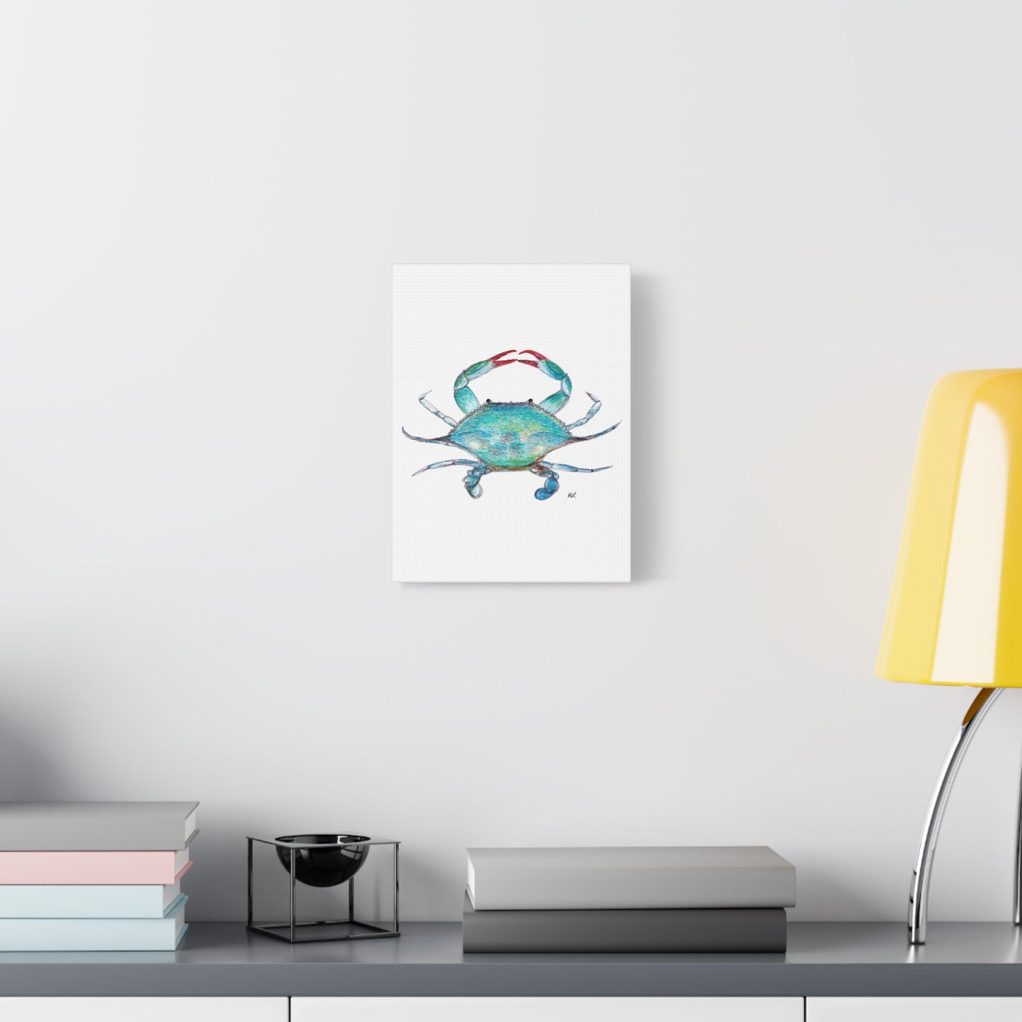 Blue Crab watercolor Canvas Print