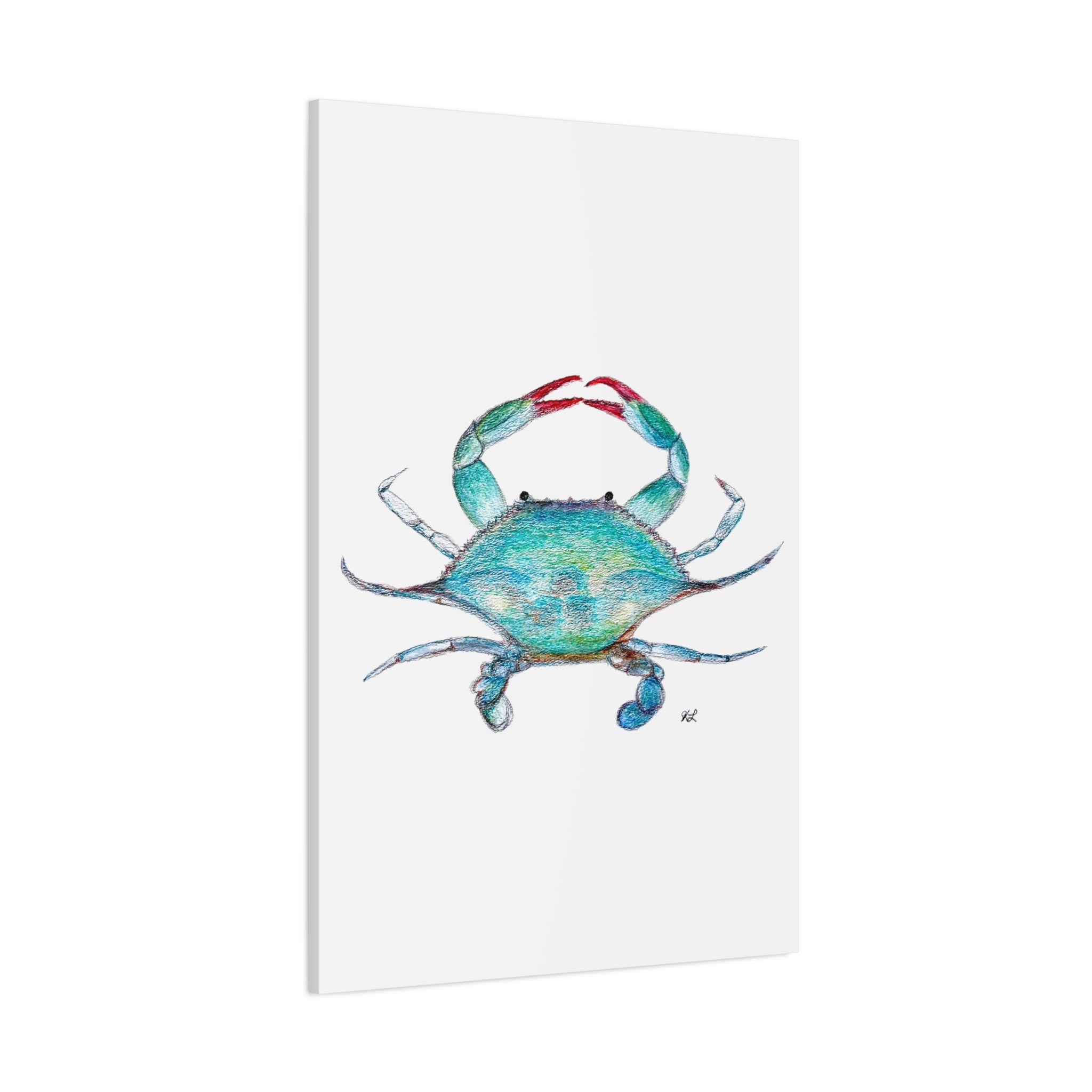 Blue Crab watercolor Canvas Print