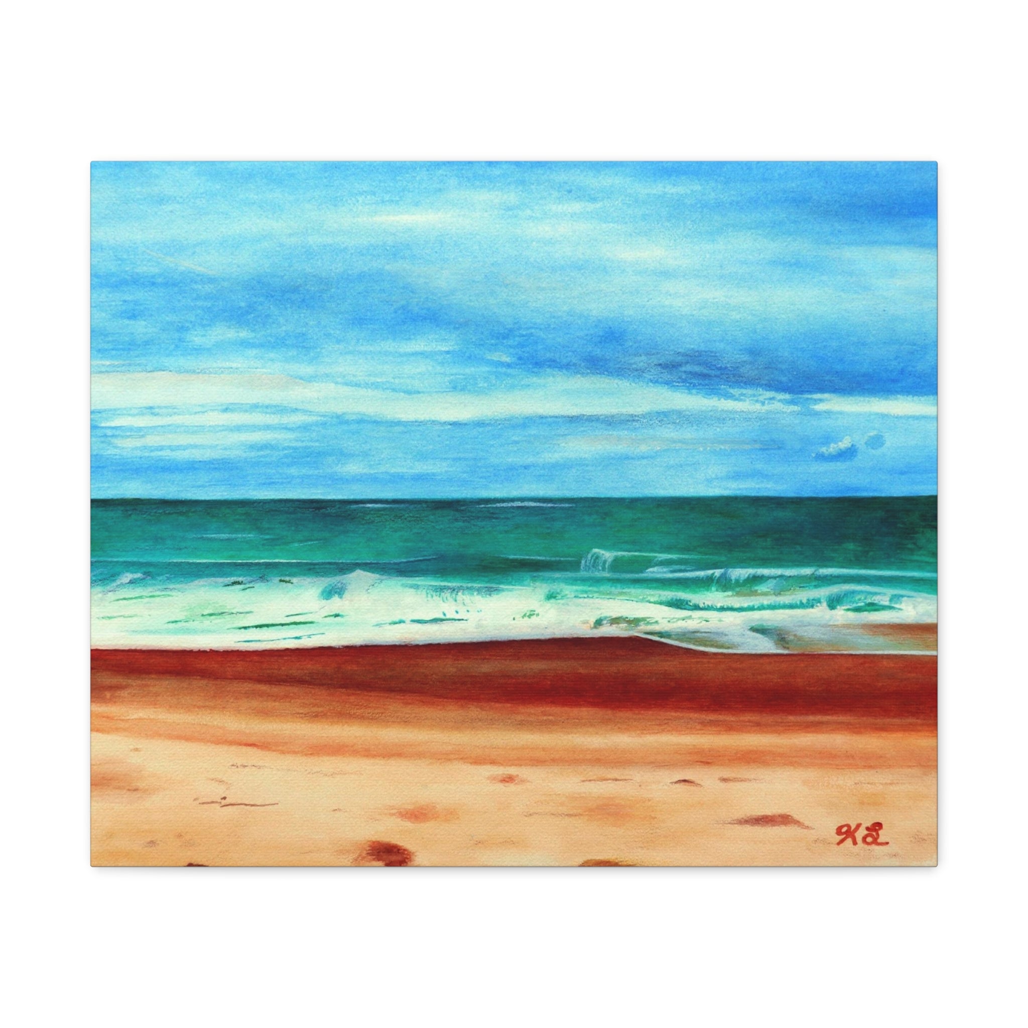 E. Dogwood Beach Access hand painted watercolor painting Canvas Gallery Wraps