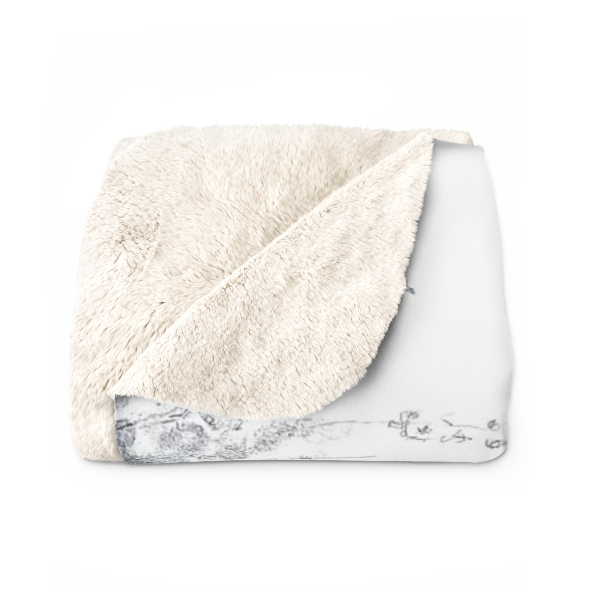 Currituck Lighthouse Charcoal Drawing Sherpa Fleece Blanket