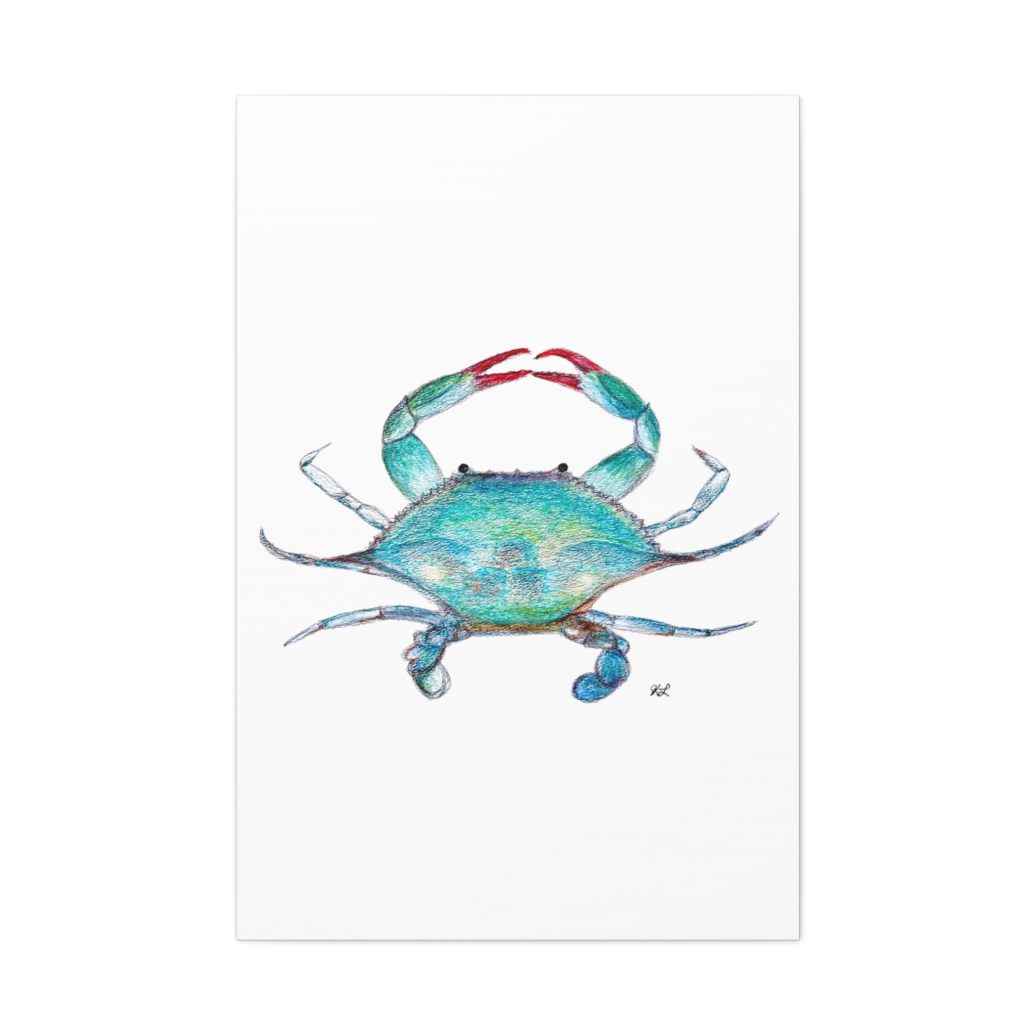 Blue Crab watercolor Canvas Print