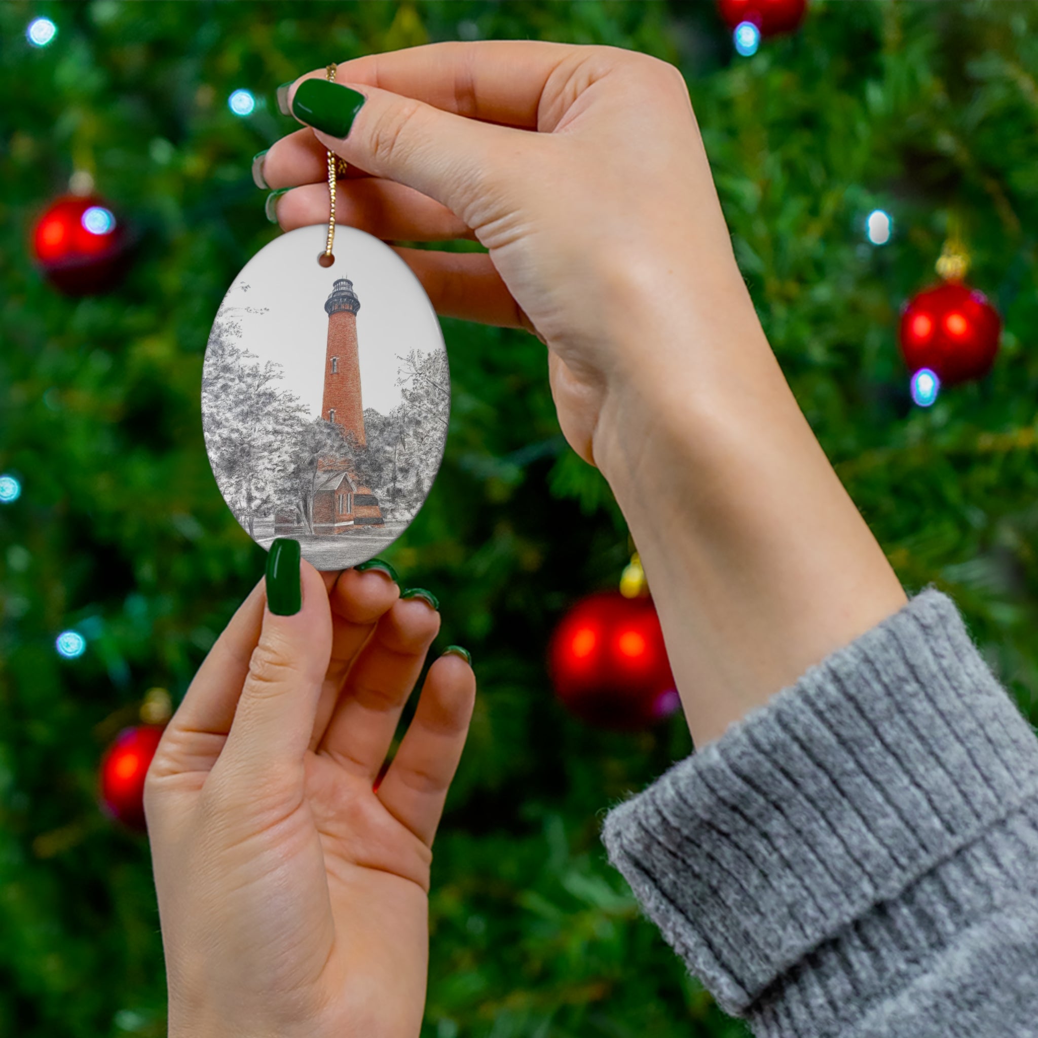 Currituck Lighthouse Ceramic Ornament, Signature Collection