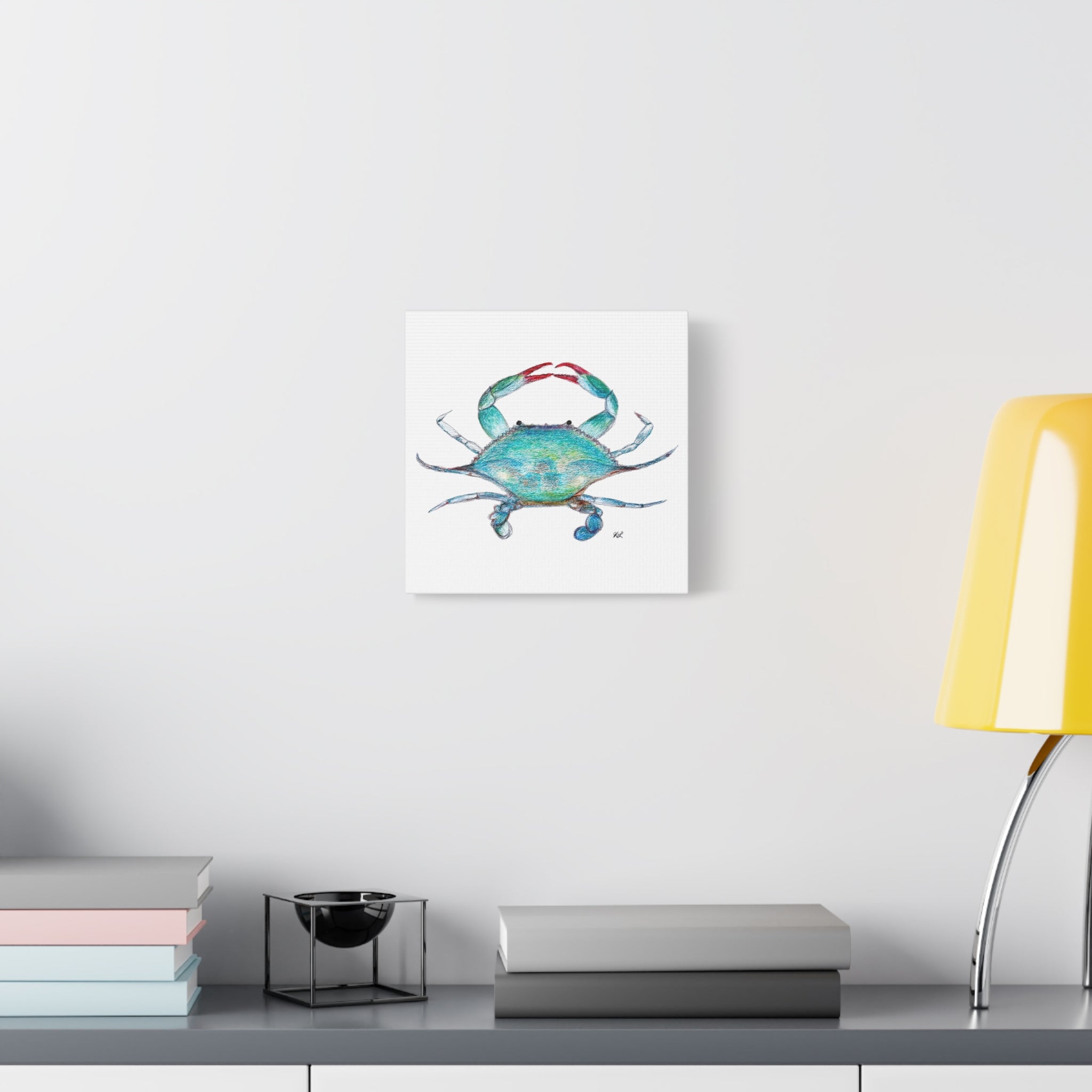 Blue Crab watercolor Canvas Print
