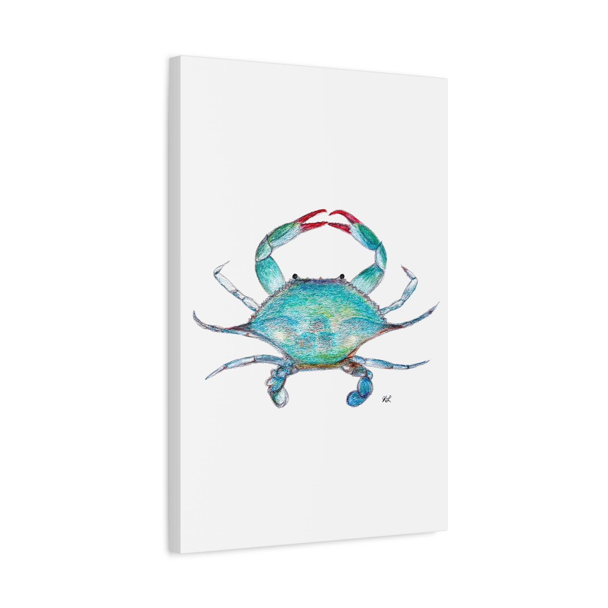 Blue Crab watercolor Canvas Print