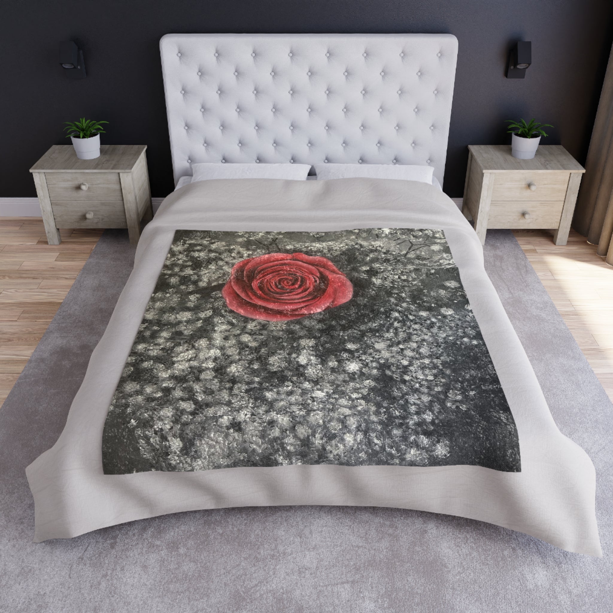 Artist Rose Crushed Velvet Blanket