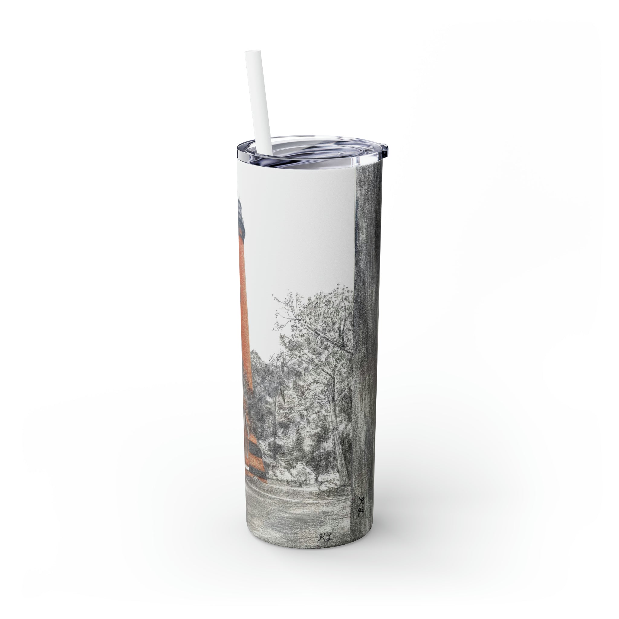 Currituck Lighthouse Skinny Tumbler with Straw, 20oz