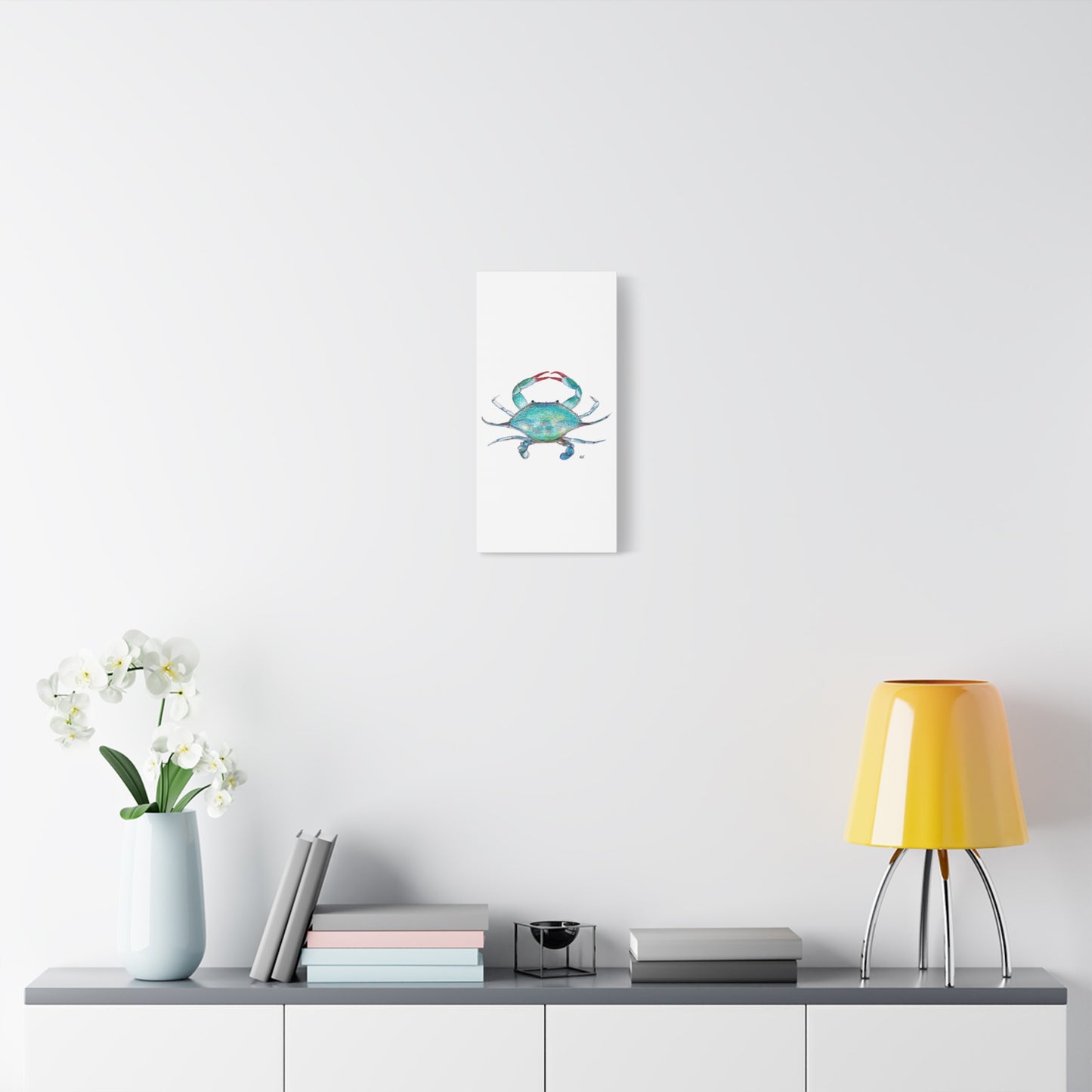 Blue Crab watercolor Canvas Print