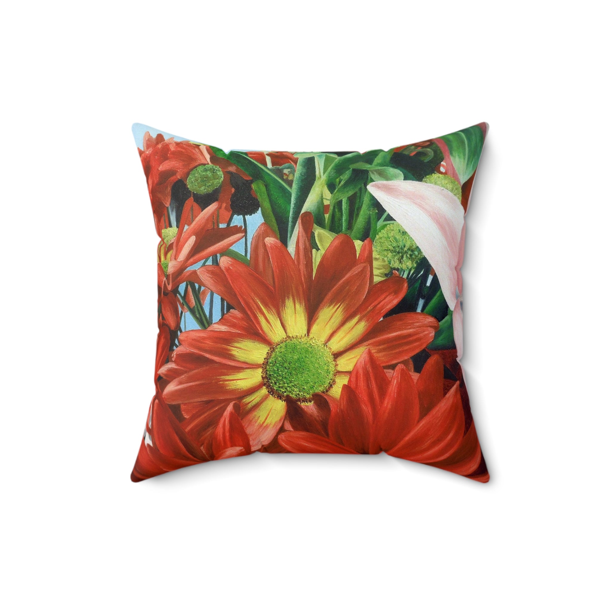 Bunch of Flowers oil painting Square Pillow
