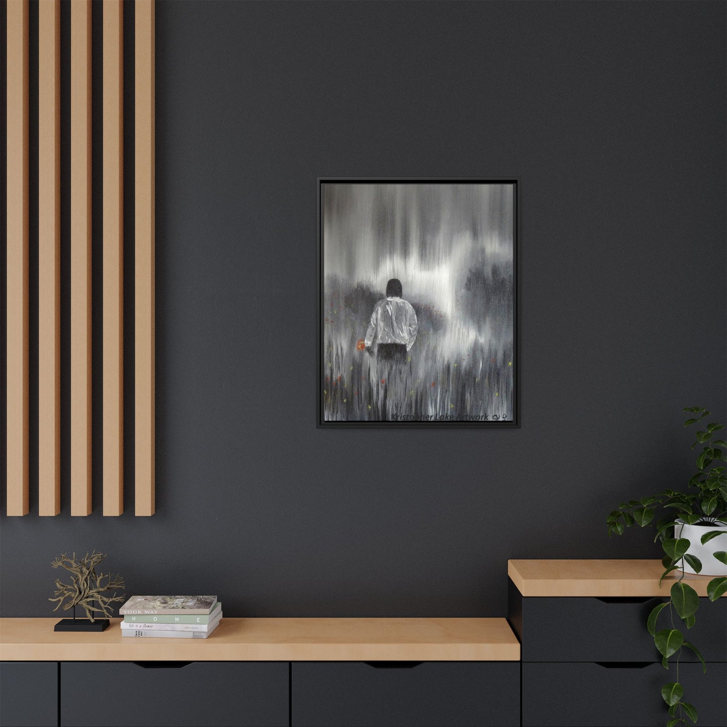 Dreamer painting Matte Canvas, Framed (Multi-color)