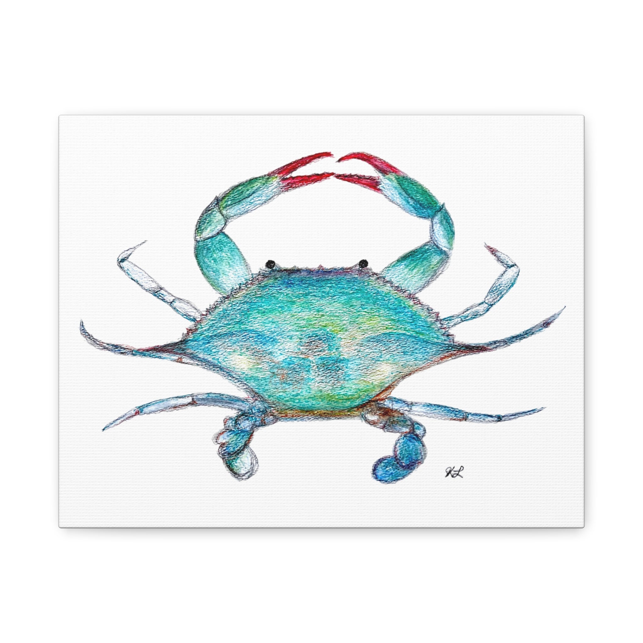 Blue Crab watercolor Canvas Print