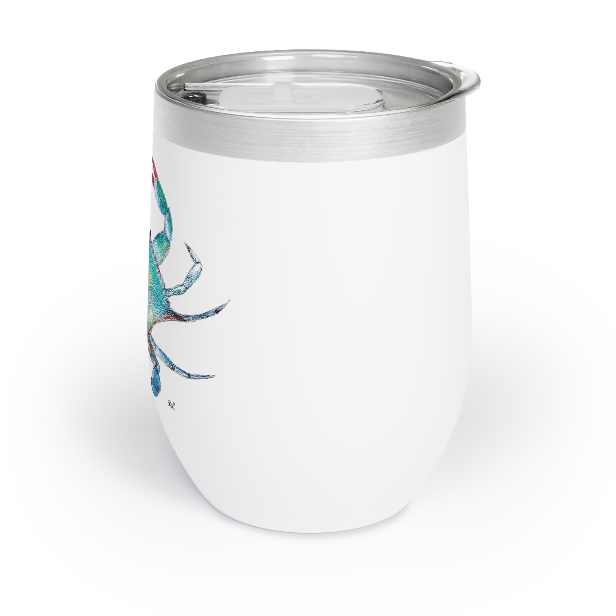 Blue Crab watercolor Wine Tumbler