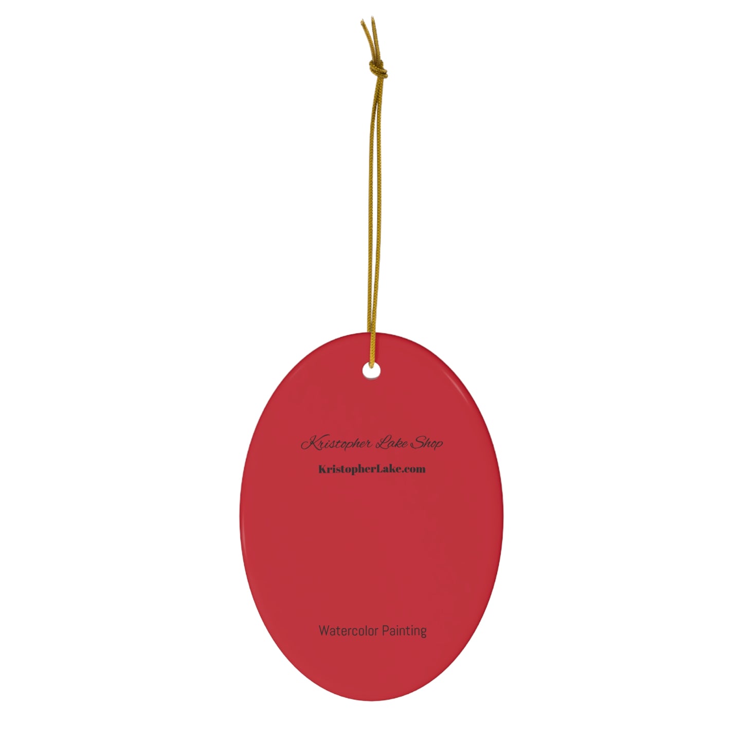 Present Watercolor Ceramic Ornament, Signature Collection