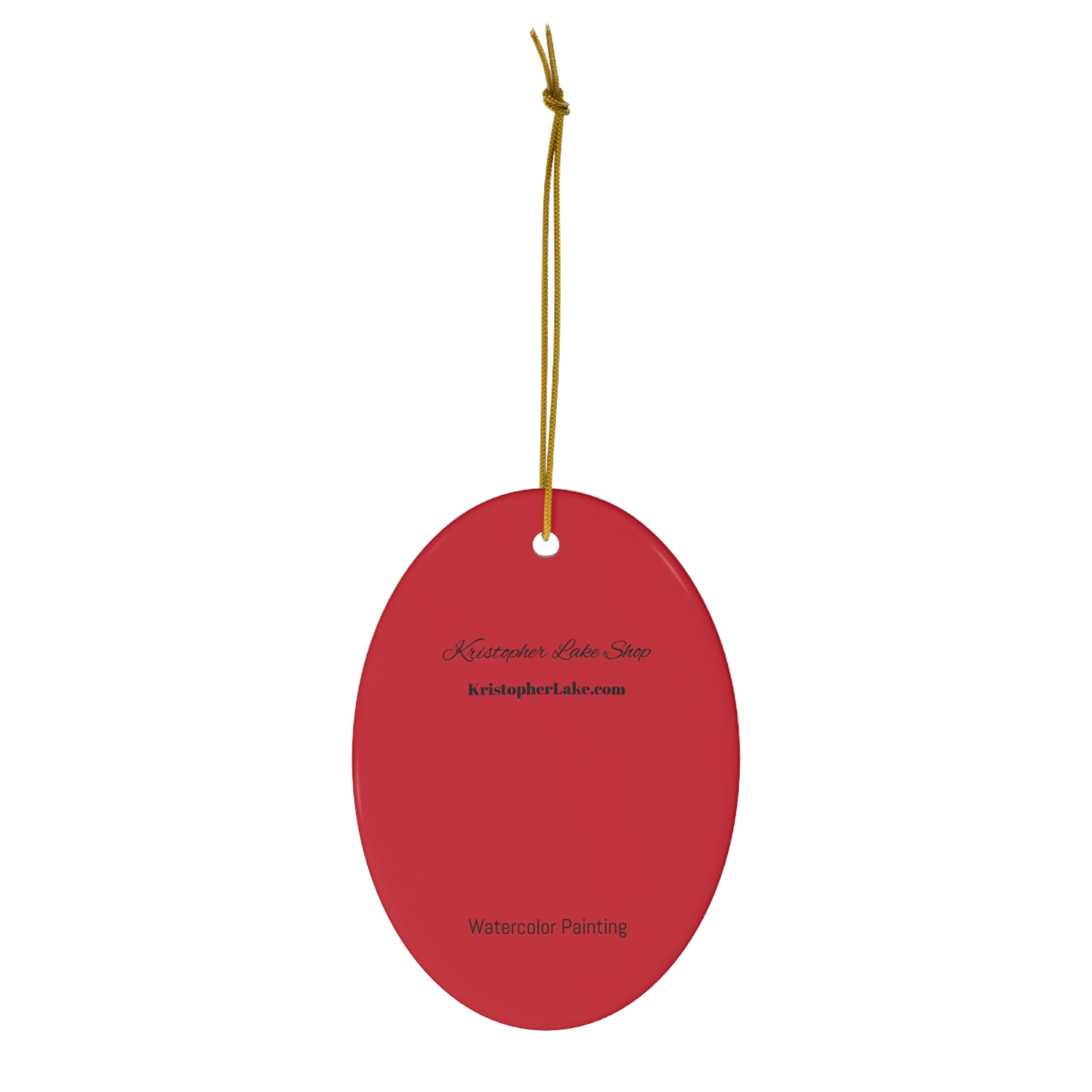 Present Watercolor Ceramic Ornament, Signature Collection