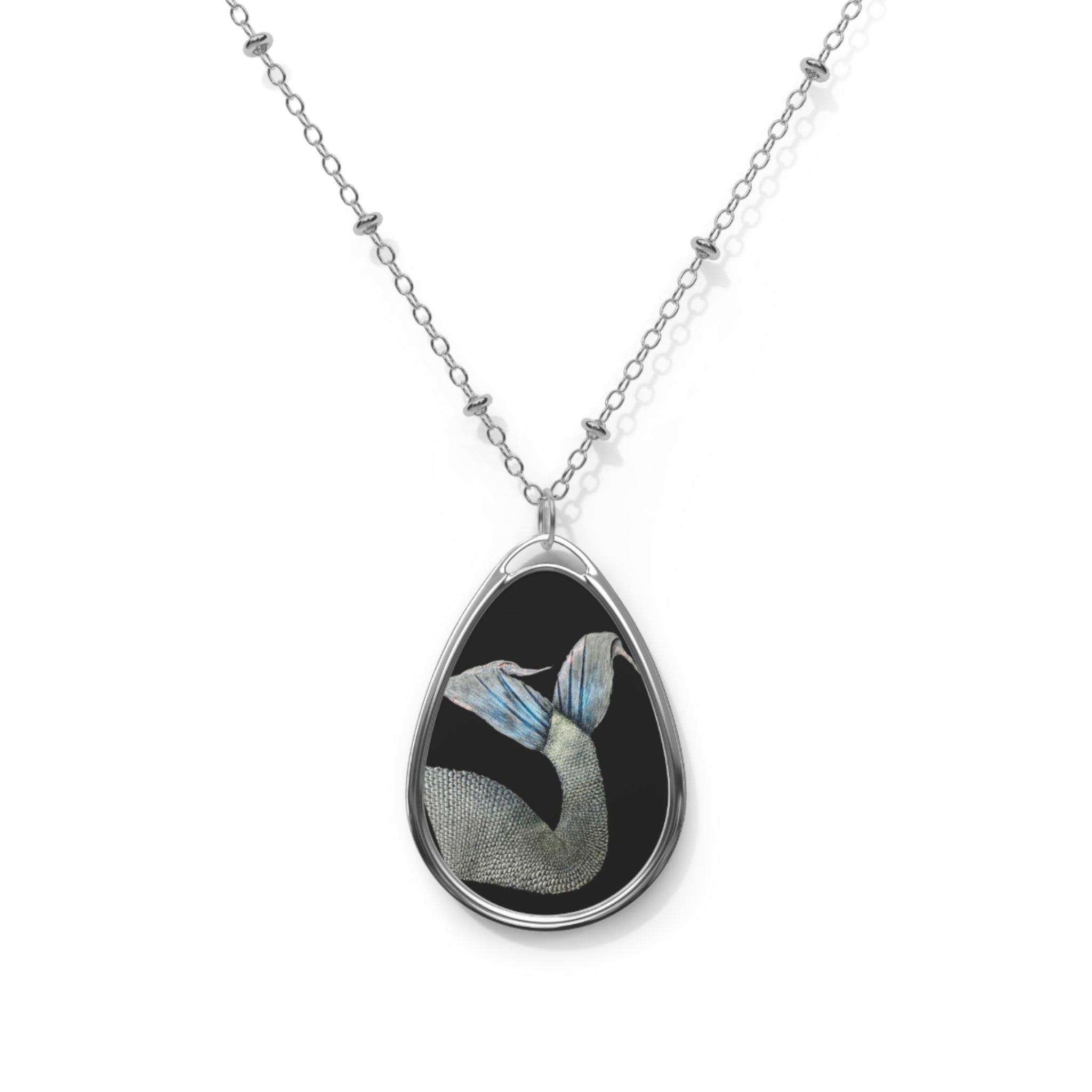 Mermaid Tail Oval Necklace