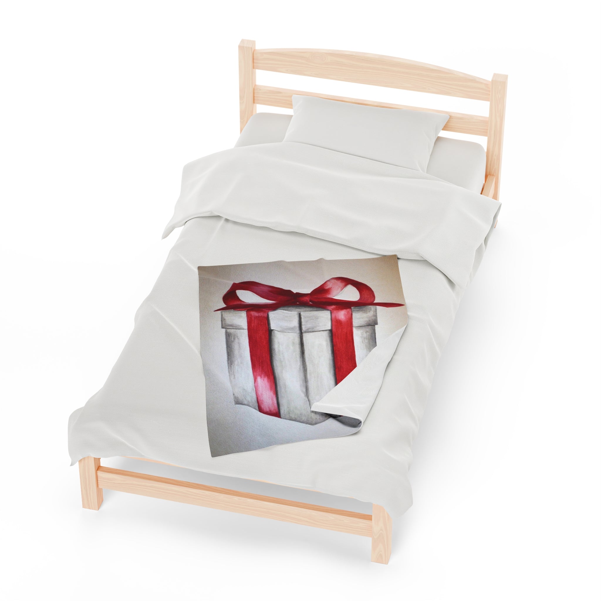 Present Watercolor Velveteen Plush Blanket
